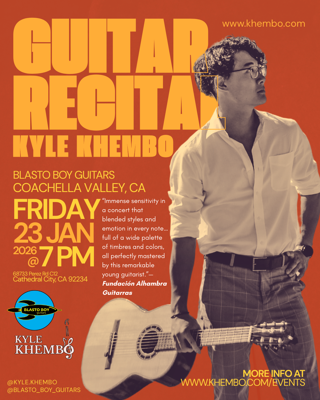 Palm Springs Coachella Valley Guitar Recital - Kyle Khembunjong