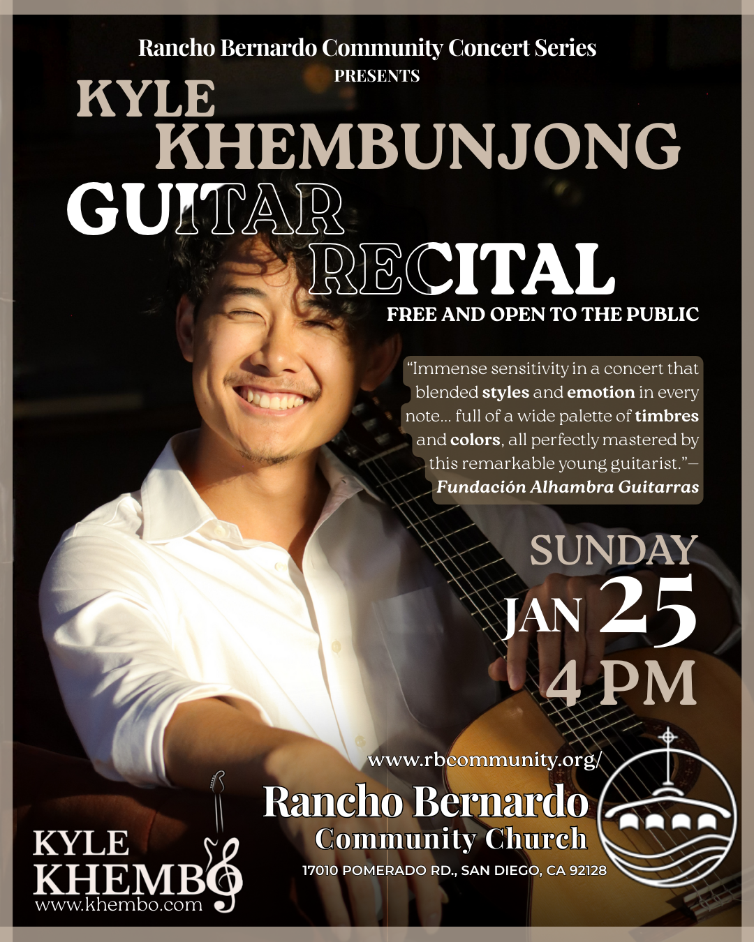 Rancho Bernardo Community Presbyterian Church Presents Kyle Khembo
