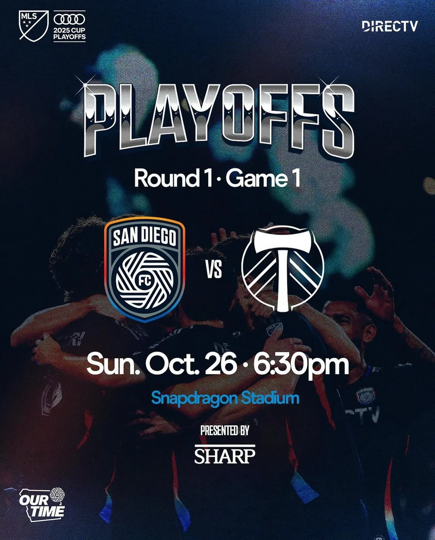 San Diego FC is headed to the Audi 2025 MLS Cup Playoffs! 
Game 1 kicks off Sunday, October 26 at 6:30 PM - don’t miss your chance to be part of San Diego sports history! A limited number of group packages (10+ tickets) are available and inclu