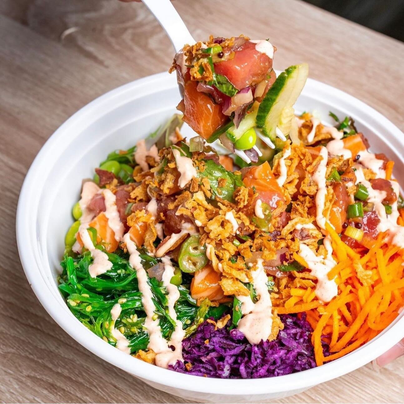 Start your week off with a veggie 🥕and protein 🐟packed poke bowl at @charmcitypokemochi ! Don&rsquo;t forget to also treat yourself to one (or six 😉) of their iconic mochi donuts 🍩.

Order online or in-store for lunch or dinner any day of the wee