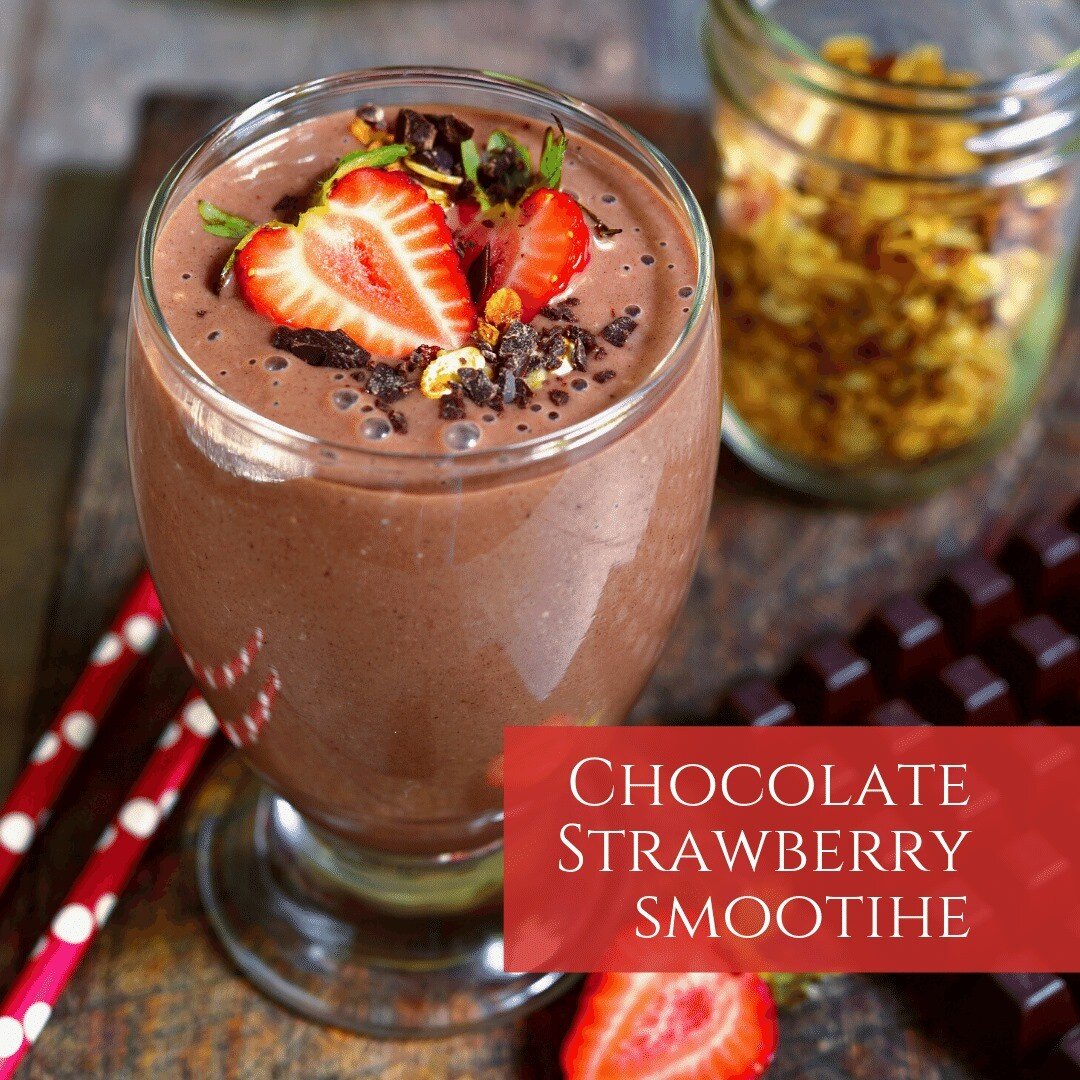 Guess what... It's National Strawberry Day! 🍓

What a happy coincidence that Chocolate Strawberry is the flavor of the month. Therefore I am closing out this month with a delicious nutritious Chocolate Strawberry Smoothie recipe. 

Chocolate Strawbe