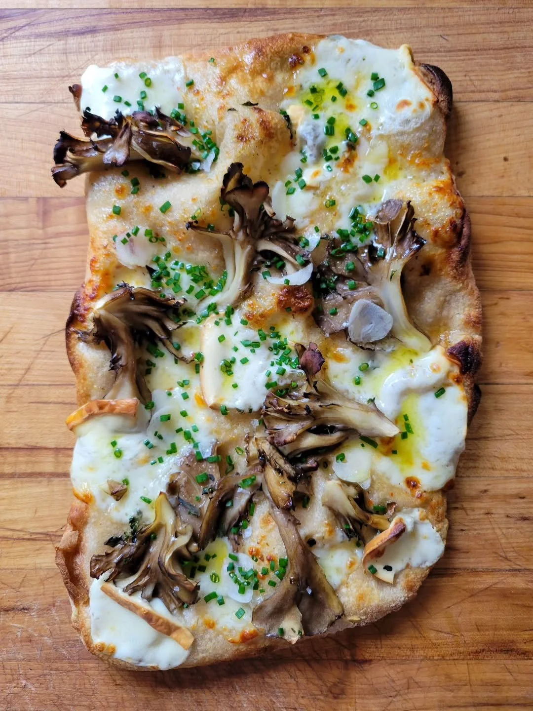 NEW SPECIAL 'ZA THIS WEEK | THE MIGHTY MAITAKE 
Also called hen-of-the-woods, maitake mushrooms have a meaty, funky flavor that is perfect for fall. Chef @thomascardarelli pairs them with melty, smoked mozzarella on this week's special 'za. Earthy a