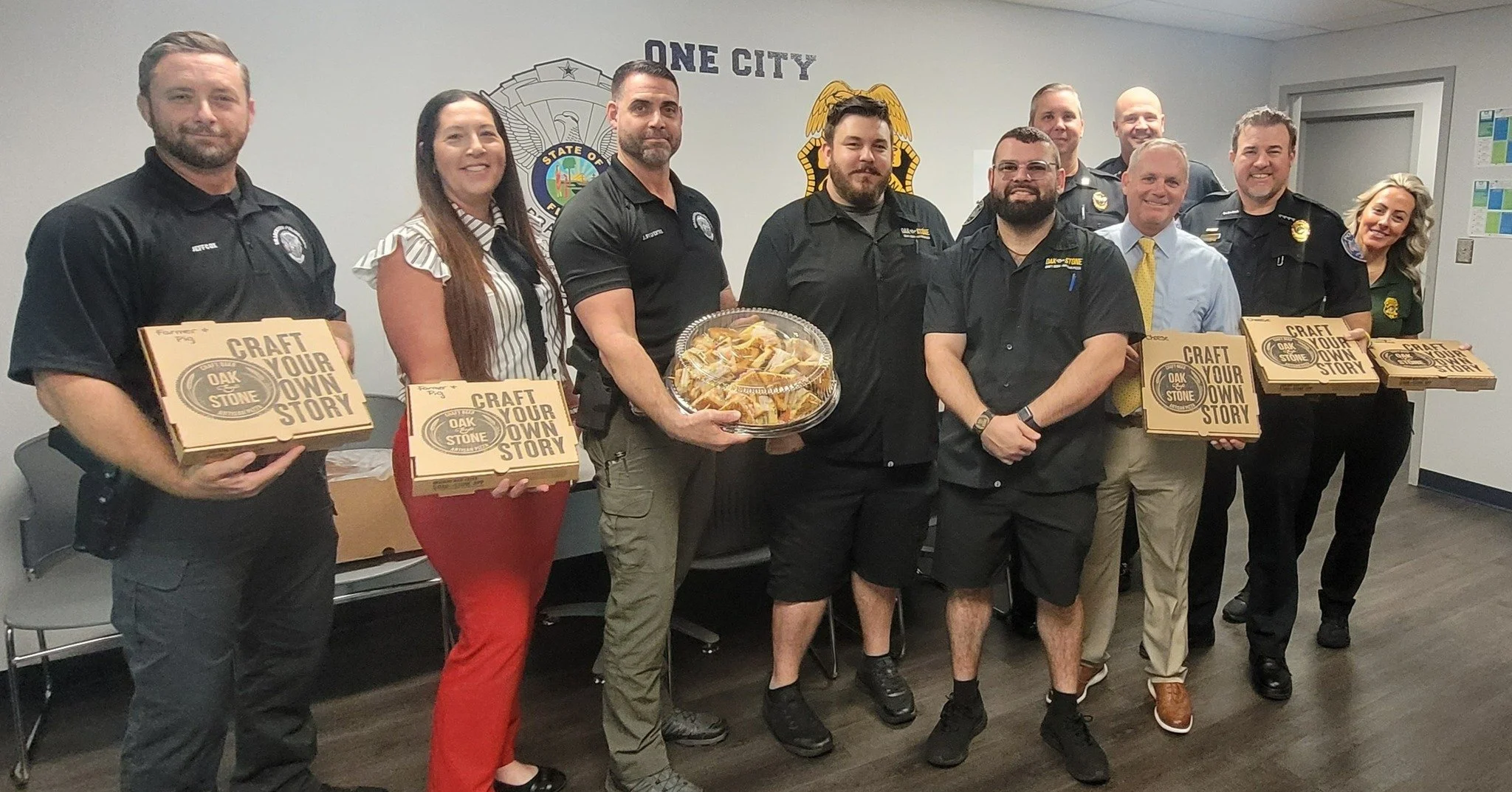 Thank you to our friends at @oakandstonerestaurants and AT&amp;T @firstnet  for treating our officers and staff to lunch and goodies for National First Responder Day! 💙
