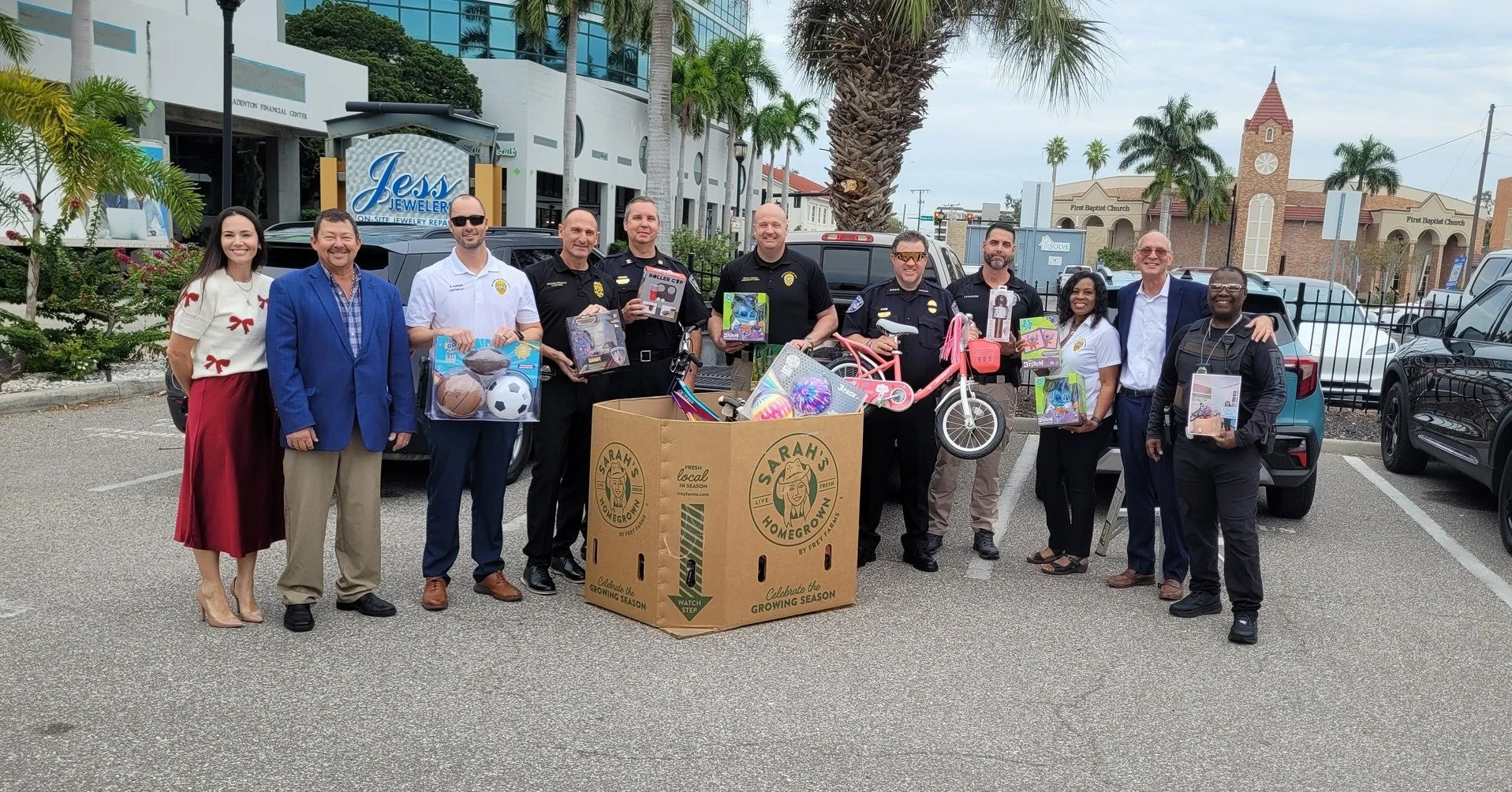🎁 BPD's annual Fill The Truck Toy Drive is less than one month away - and we already have our first donation! A huge thanks to our longtime supporters @jess_jewelers for helping kick off this year's drive with a box full of gifts for children in our