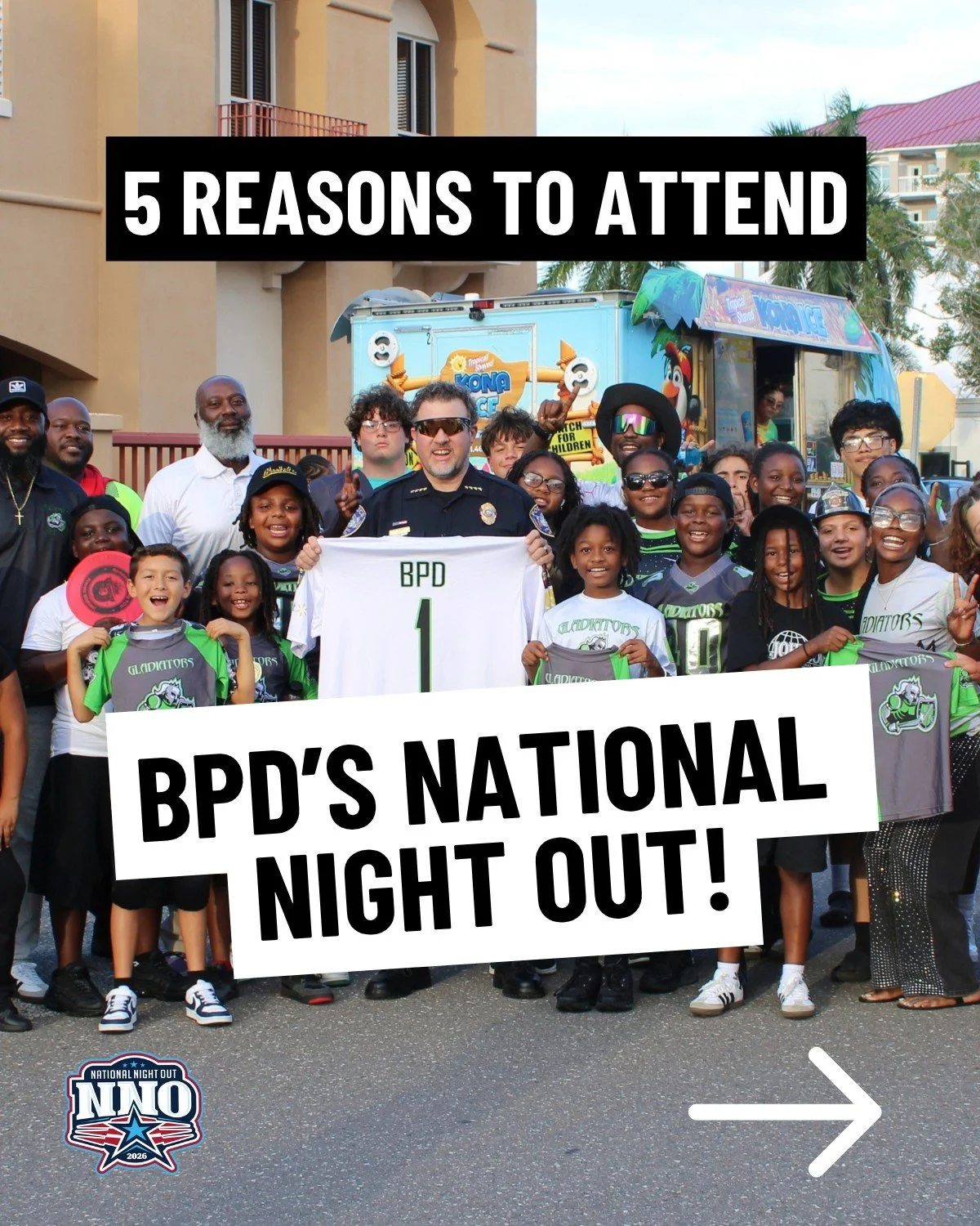 🚓 BPD's National Night Out Block Party is less than TWO WEEKS away! This **FREE** family-friendly event includes a giant touch-a-truck, food, kids' activities, police demos, and more!
📆Tuesday, Oct. 6th
🕐 5-8 p.m.! 
📍100 10th St W. 
🅿 Free parki