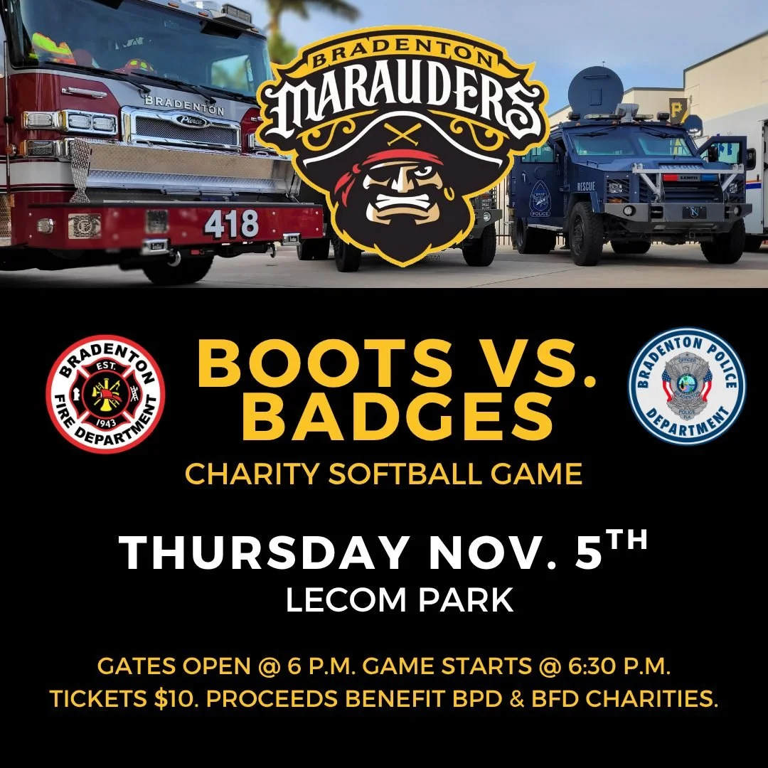 🚒 BOOTS VS. BADGES! 🚓
A friendly rivalry is reigniting at LECOM Park, as BPD &amp; BFD go head-to-head in Boots vs. Badges, a charity softball game hosted by the @pittsburghpirates &amp; @bradentonmarauders. Bragging rights are on the line, but the