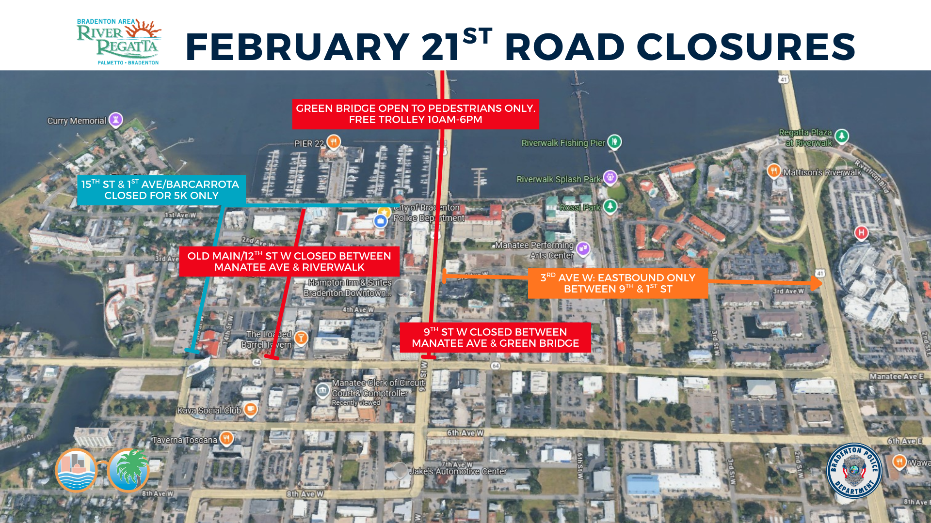 Downtown Bradenton Traffic Advisories for February 20-22, 2026 ...