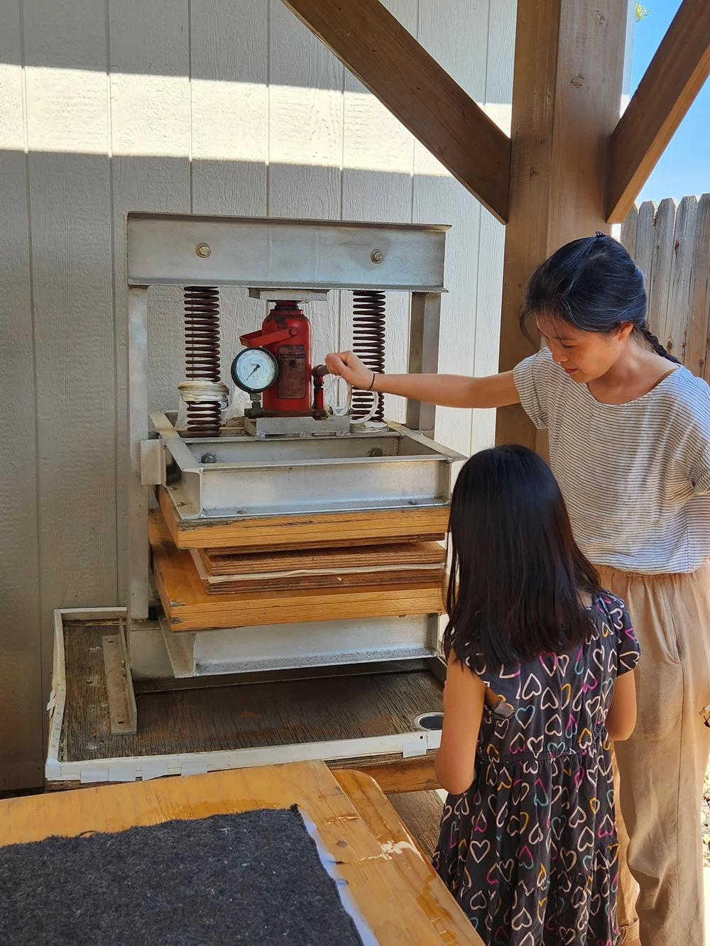 steph and winnie pressing.jpg