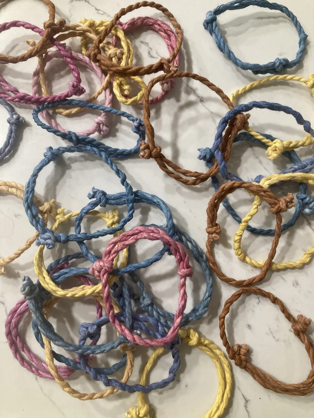 finished cord bracelets.JPG