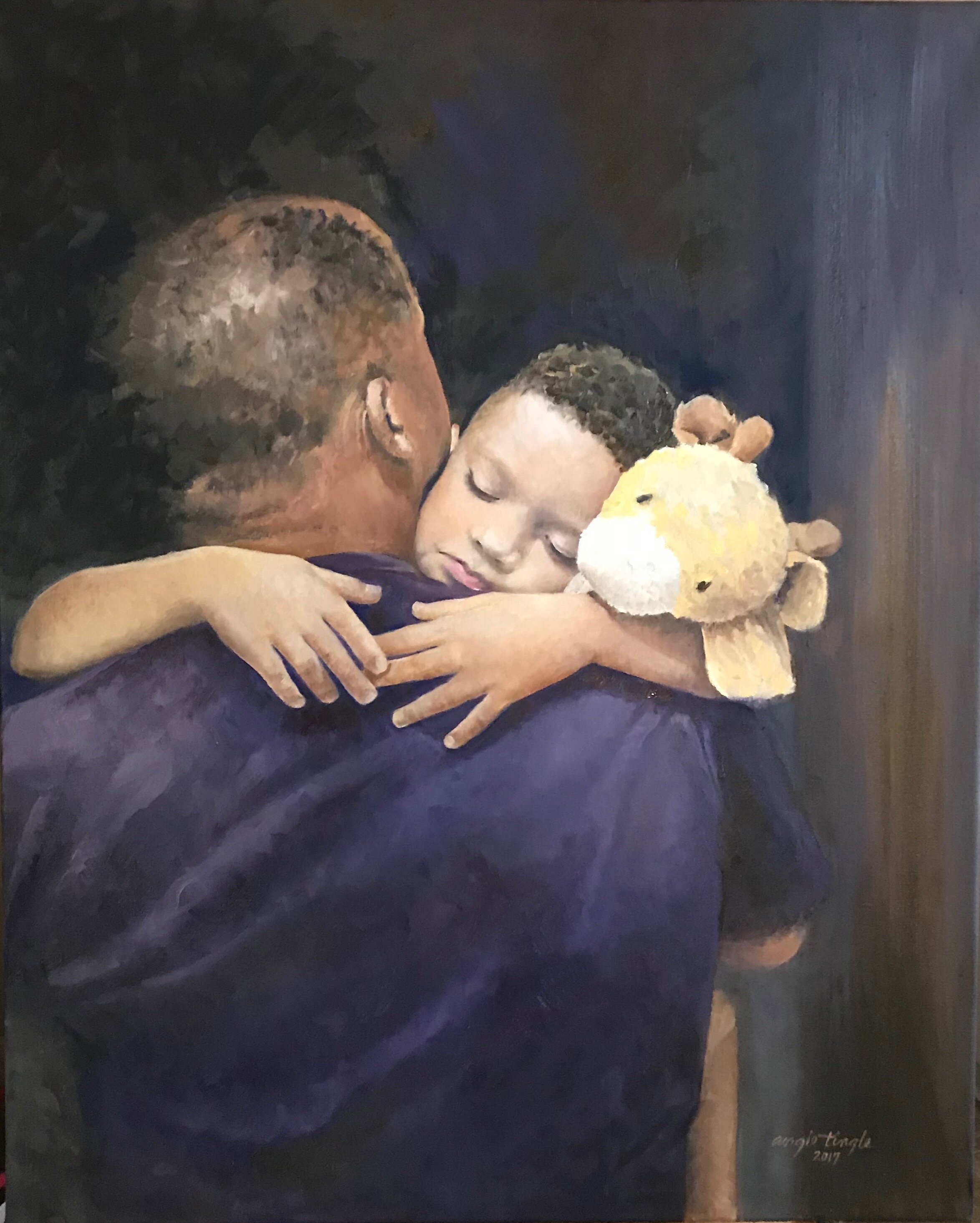 "In My Father's Arms"
Oil on canvas. 30" x 48"