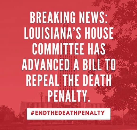 Louisiana’s House Committee Advances Bill to Repeal the Death Penalty