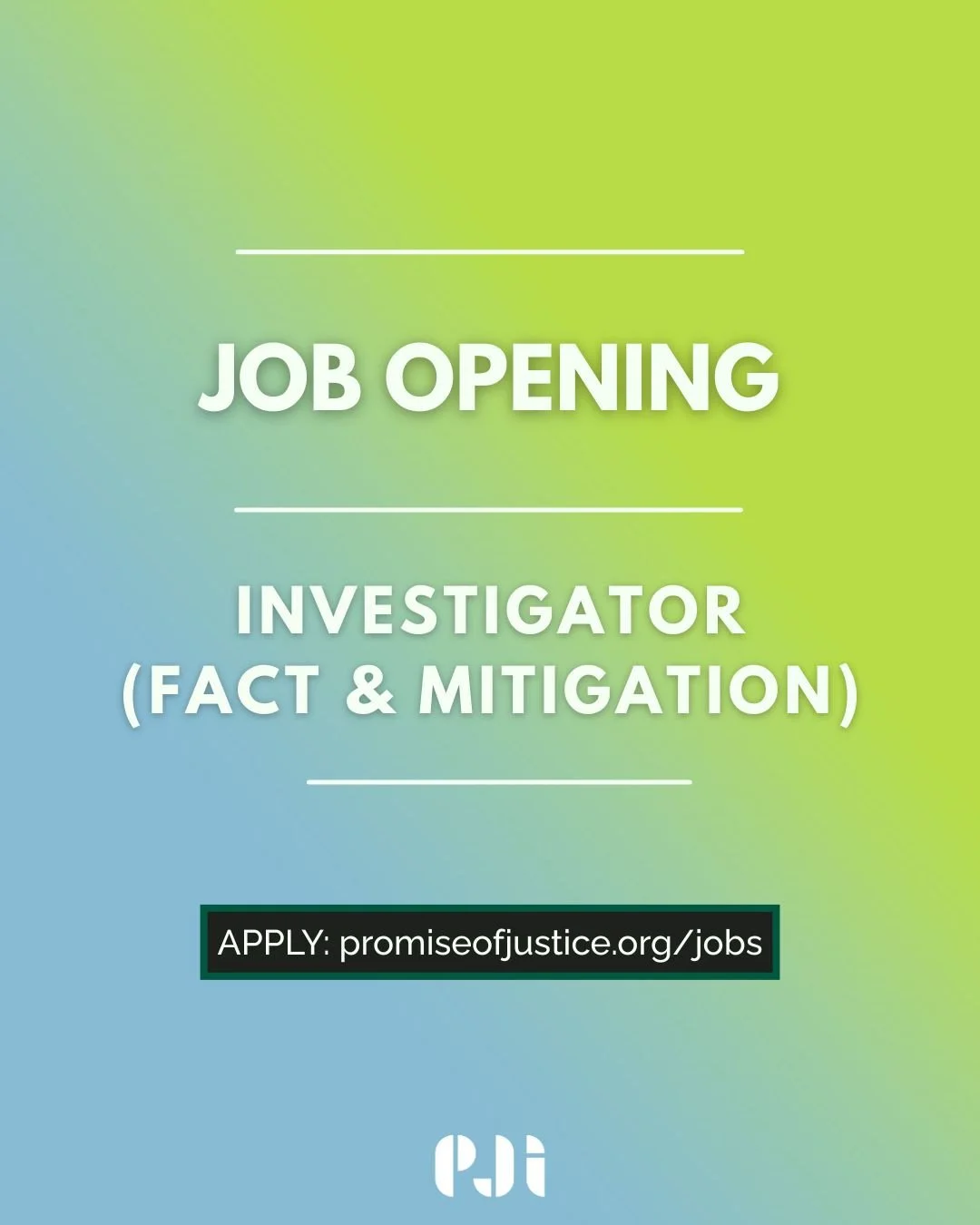 We're currently looking to hire a smart, talented, and skilled person for our Investigator position! The investigator is an integral part of our legal department's success. Are you interested in pushing for a legal system that embodies an ethos of tr