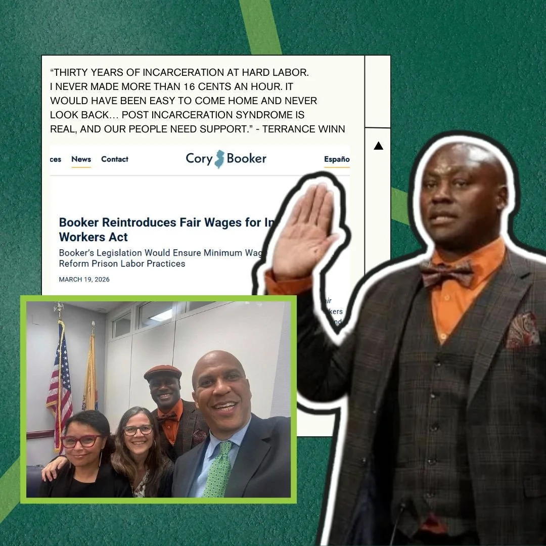 Some feel good news going into the weekend: in late March, our friend and collaborator @street_educated6 was quoted in Senator Cory Booker's (@corybooker) press release regarding his bill to provide labor protections and a minimum wage to incarcerate