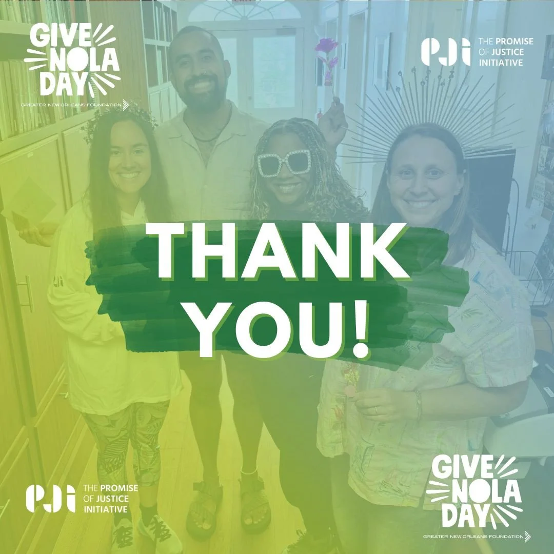 Thanks to your immense support for #GiveNOLA Day, we broke last year's record and raised over $50,000 from 509 donors with 10 matching gifts! Although the current moment in both our state and country is heavy, we believe that a world filled with dign