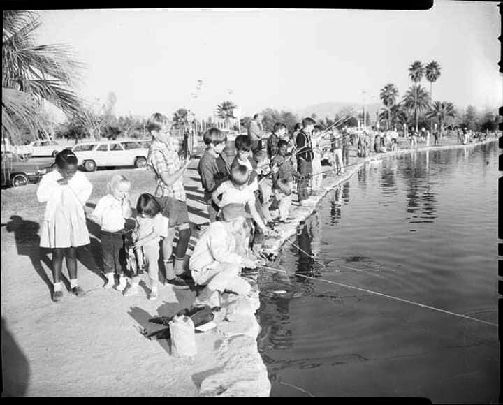 Fishing in a desert city, 1964
