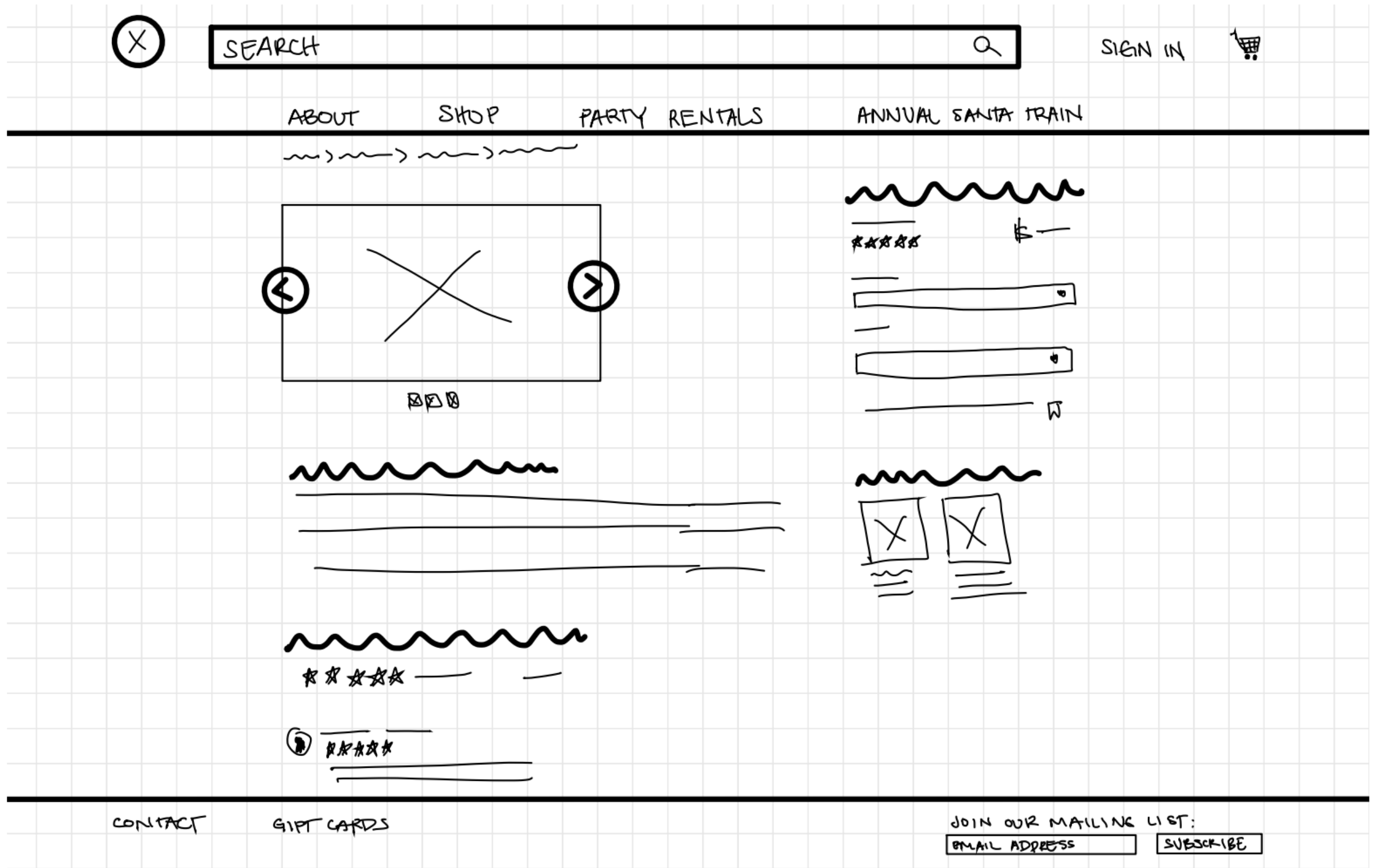 Sketch of product page