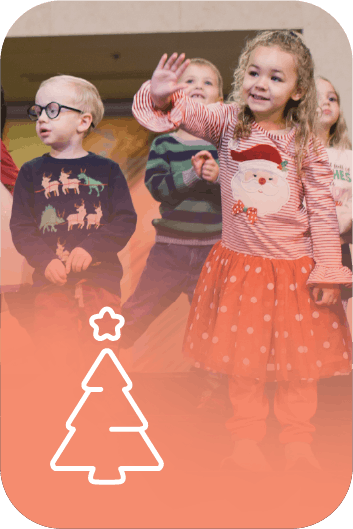 Christmas program concert graphic with children singing