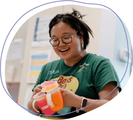 Precious angels teacher collecting mugs to clean