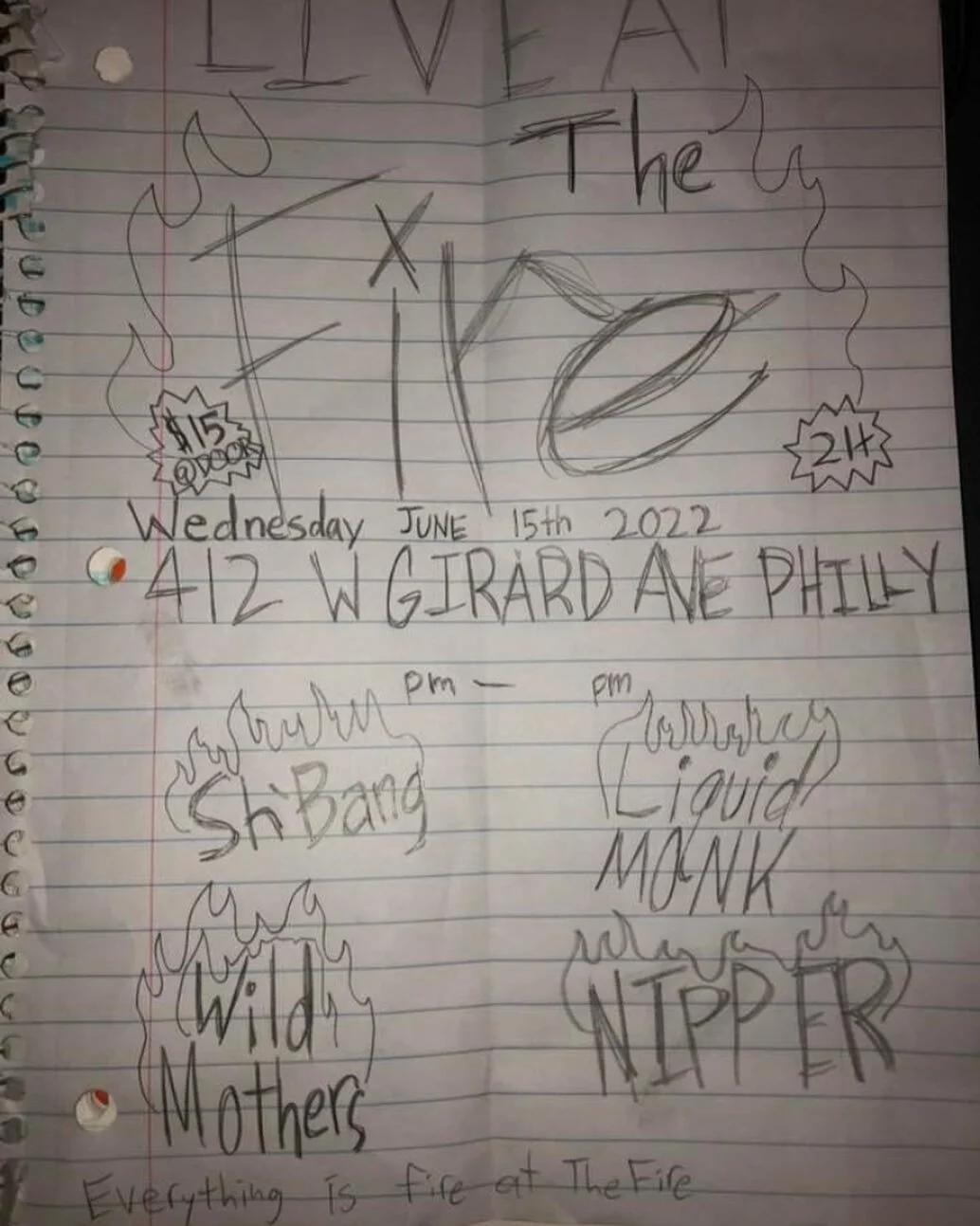 We got another one
Playing again tommorrow night @firephilly with some of our favorites, @nippertheband @wildmothersband and @sh_bang_the_band 
Music starts at 7, we go on at 8pm 
Come out to @firephilly for a good ass time!
&bull;
&bull;&bull;
&bull