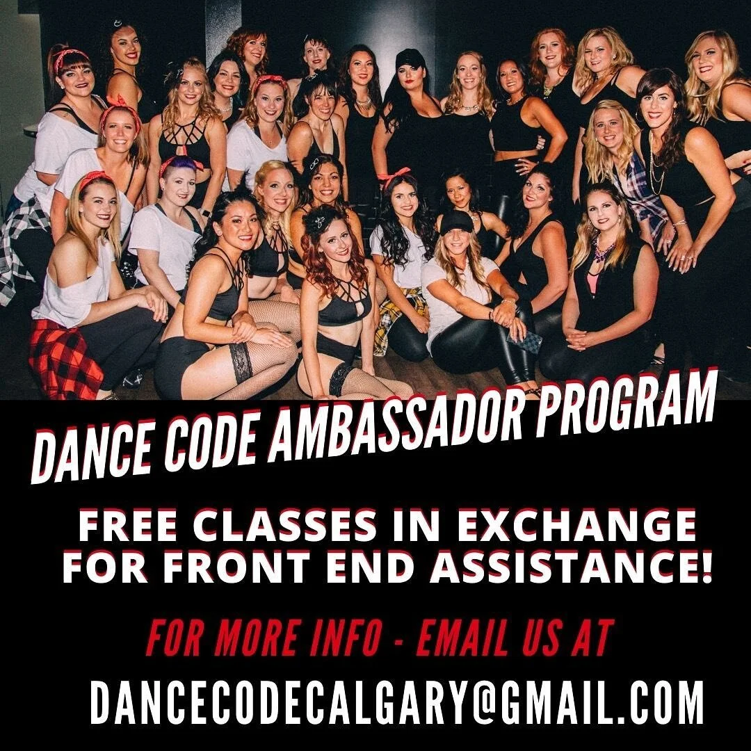 We are looking for a few more ambitious Ambassadors to join our DC Team
- Volunteer one evening or weekend day a week 
- Great work experience 
- Dance for FREE

DM us or email us at 
Dancecodecalgary@gmail.com