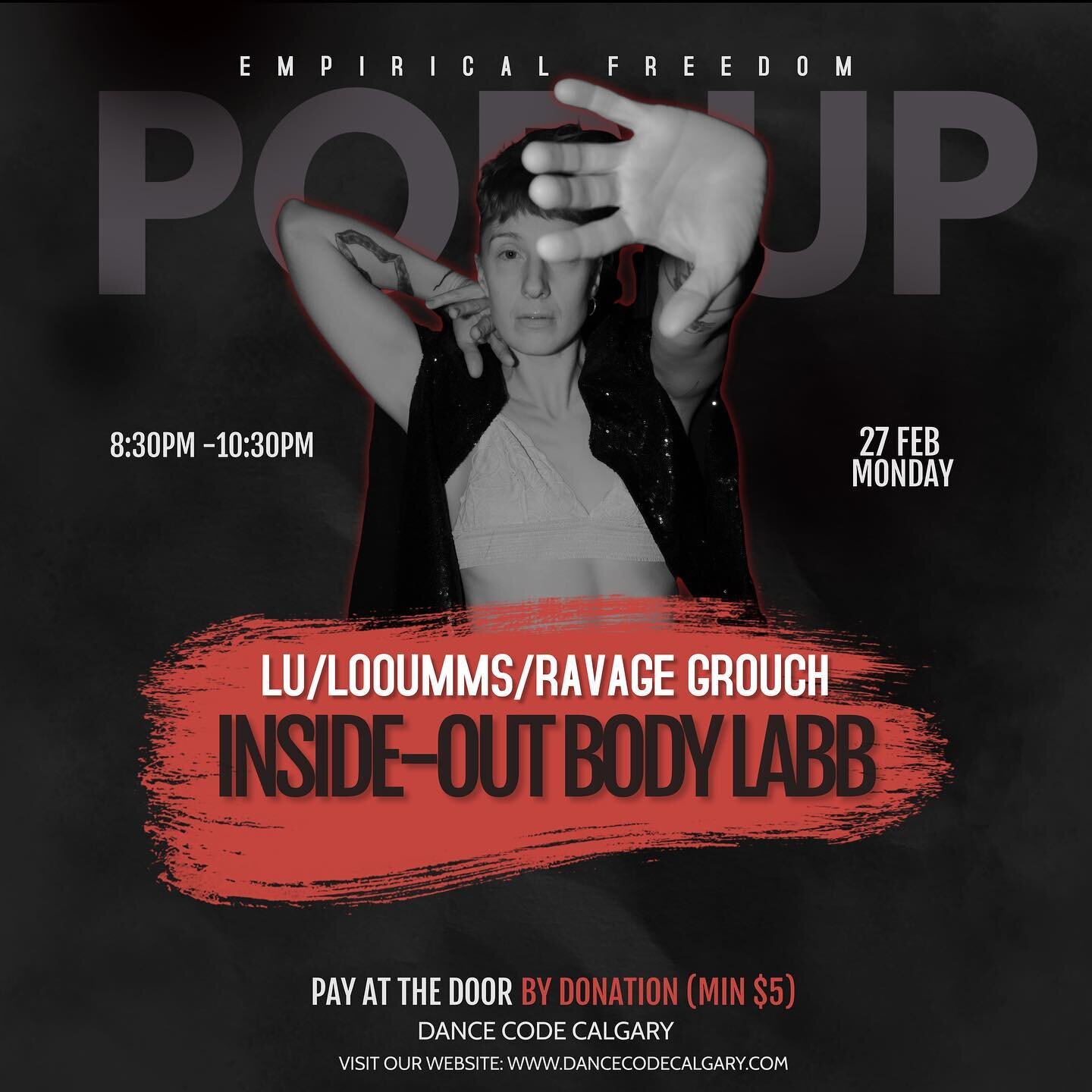 🚨POP UP!!!🚨 
We are so honoured and excited to have Lu / Looumms / Ravage Grouch all the way from MTL!!! She will be teaching a &ldquo;Labb&rdquo;in which movers from all backgrounds are welcome! &hellip;. LETS EXPERIMENT !🔥🤯
&bull; 
&bull;
&bull