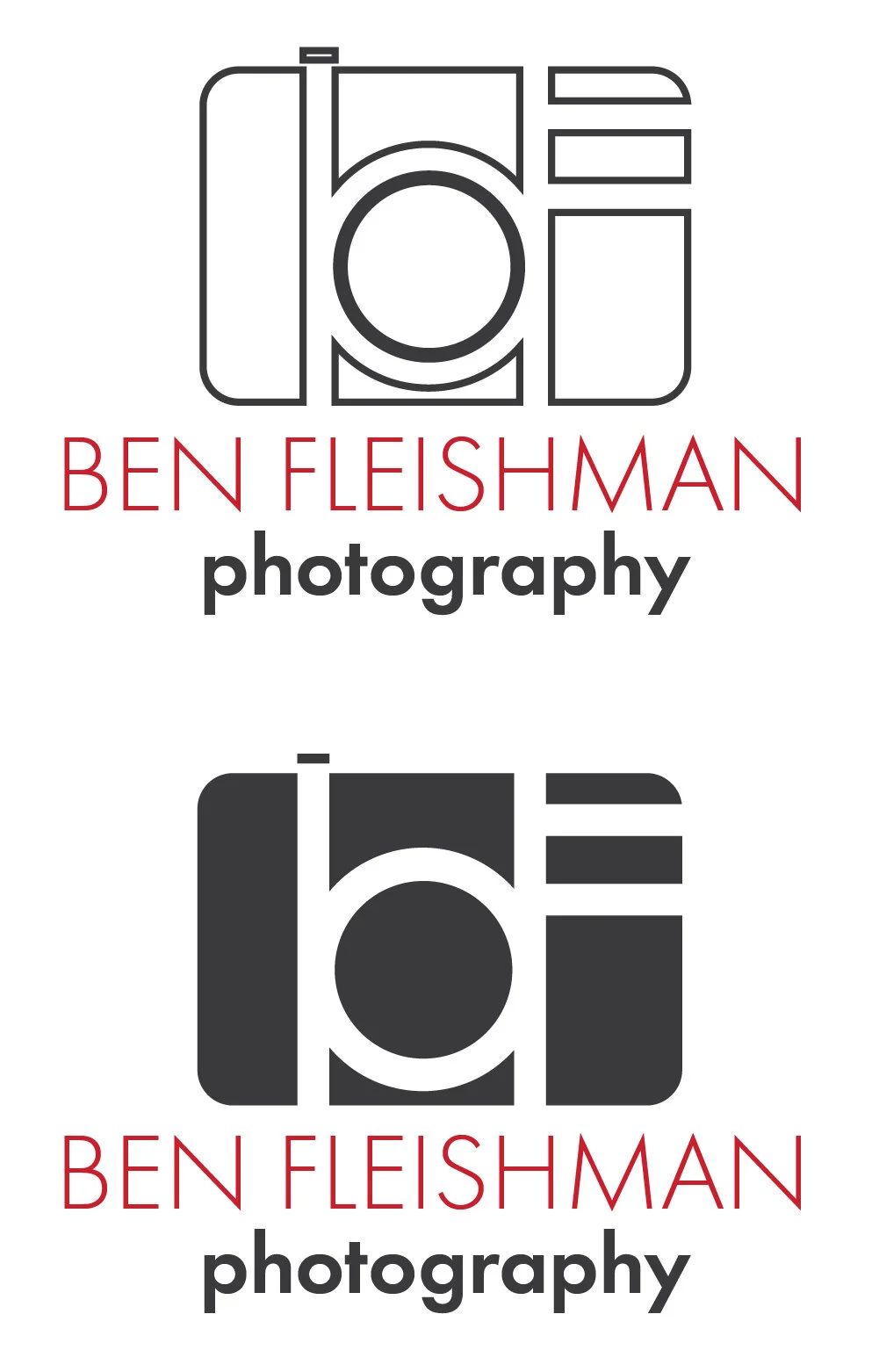 White and Black logo versions for Ben Fleishman Photography