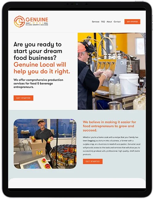 Small business web design project for Genuine Local