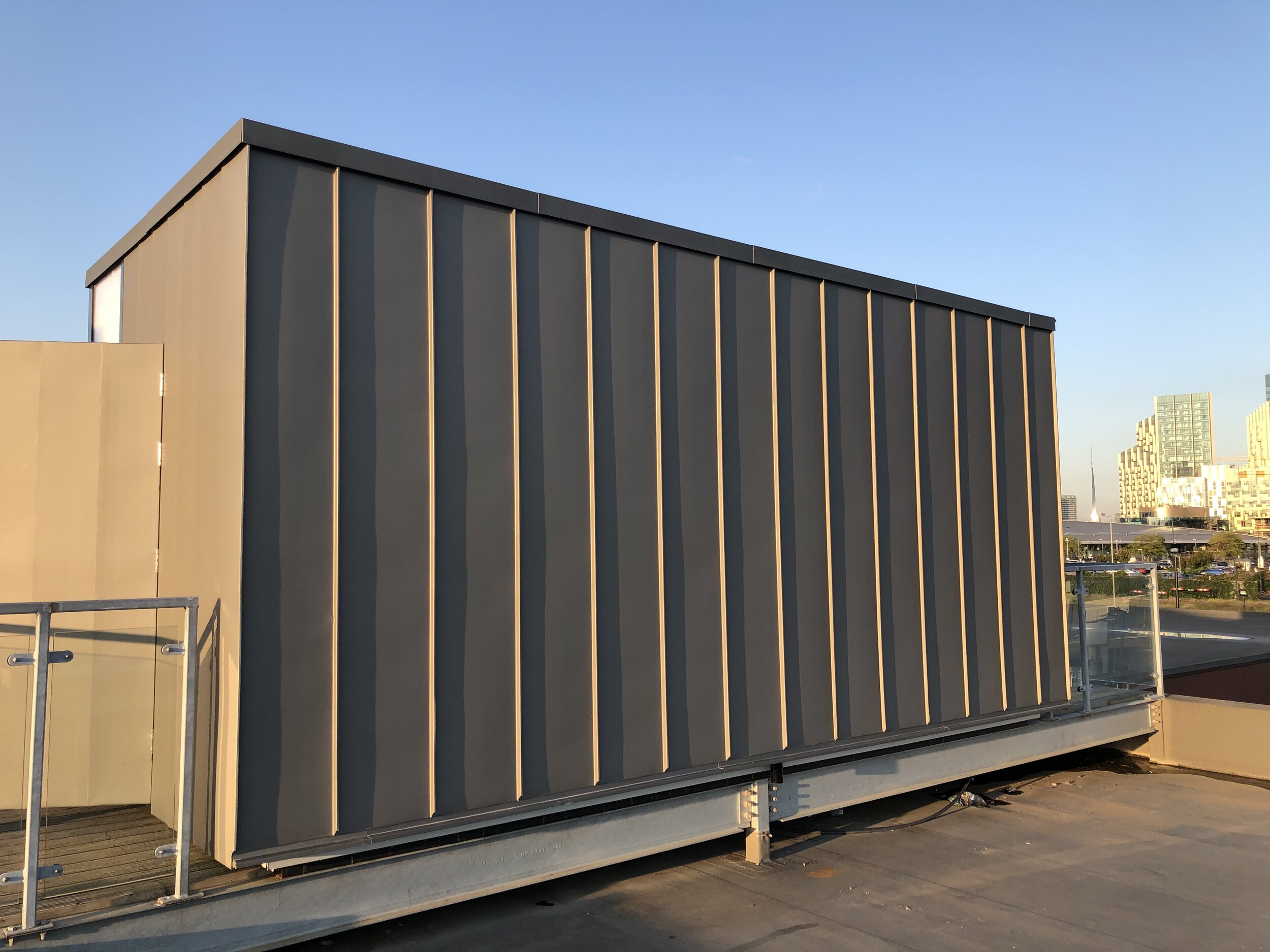 Standing seam zinc cladding - rear exterior