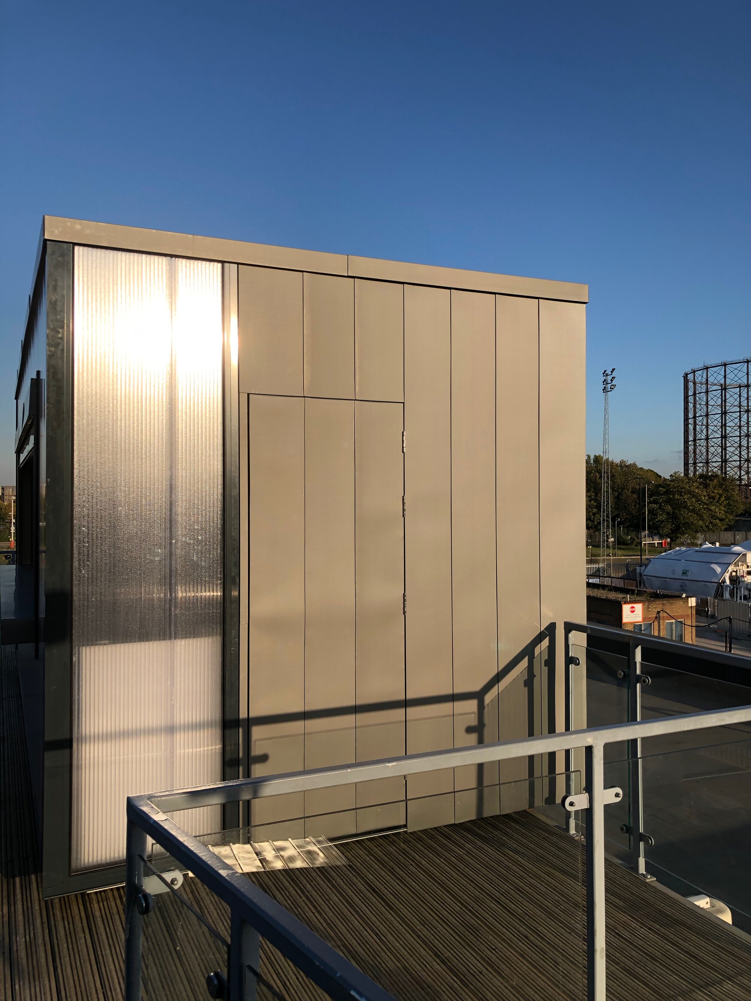 flat seam zinc cladding including door opening