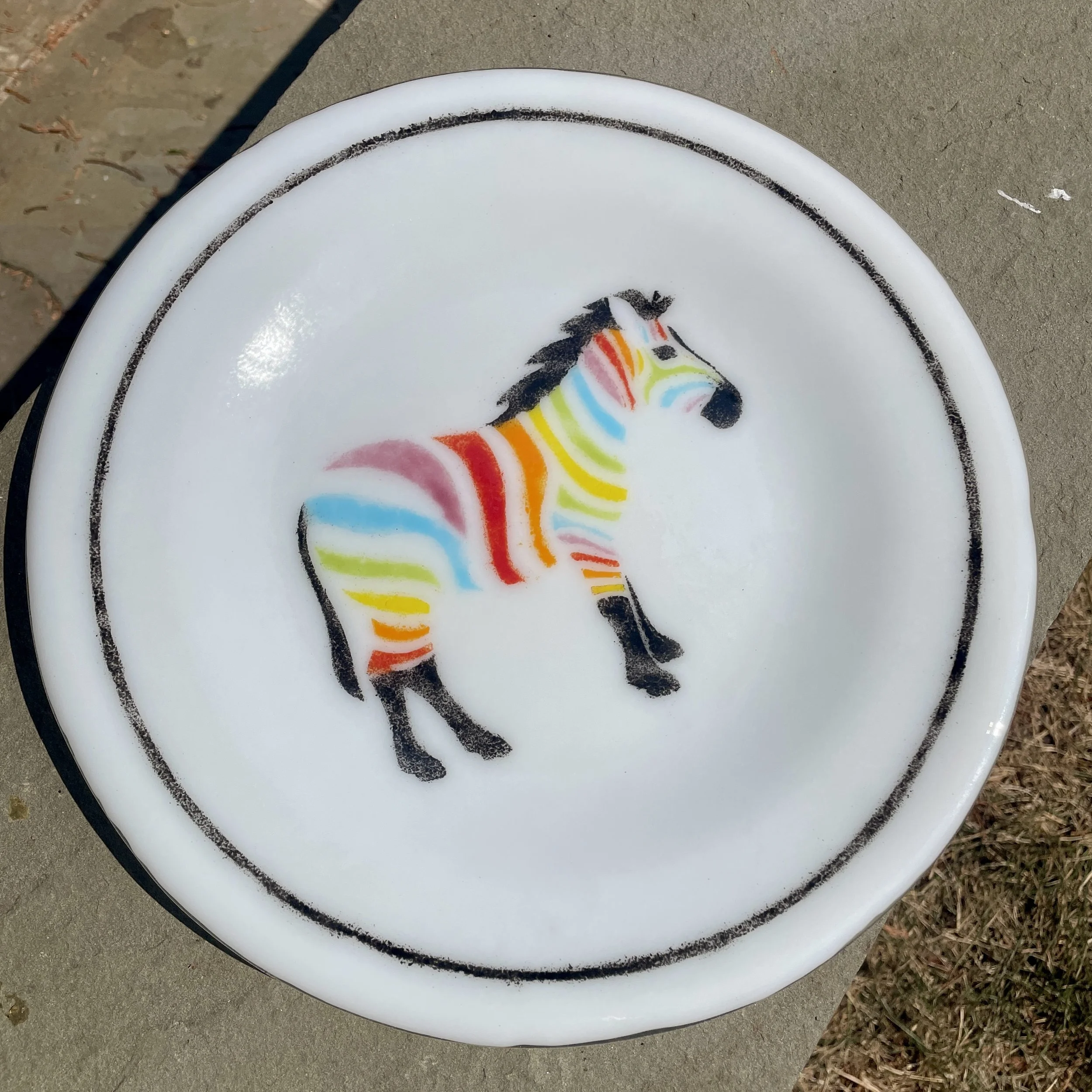Rainbow Zebra Plate