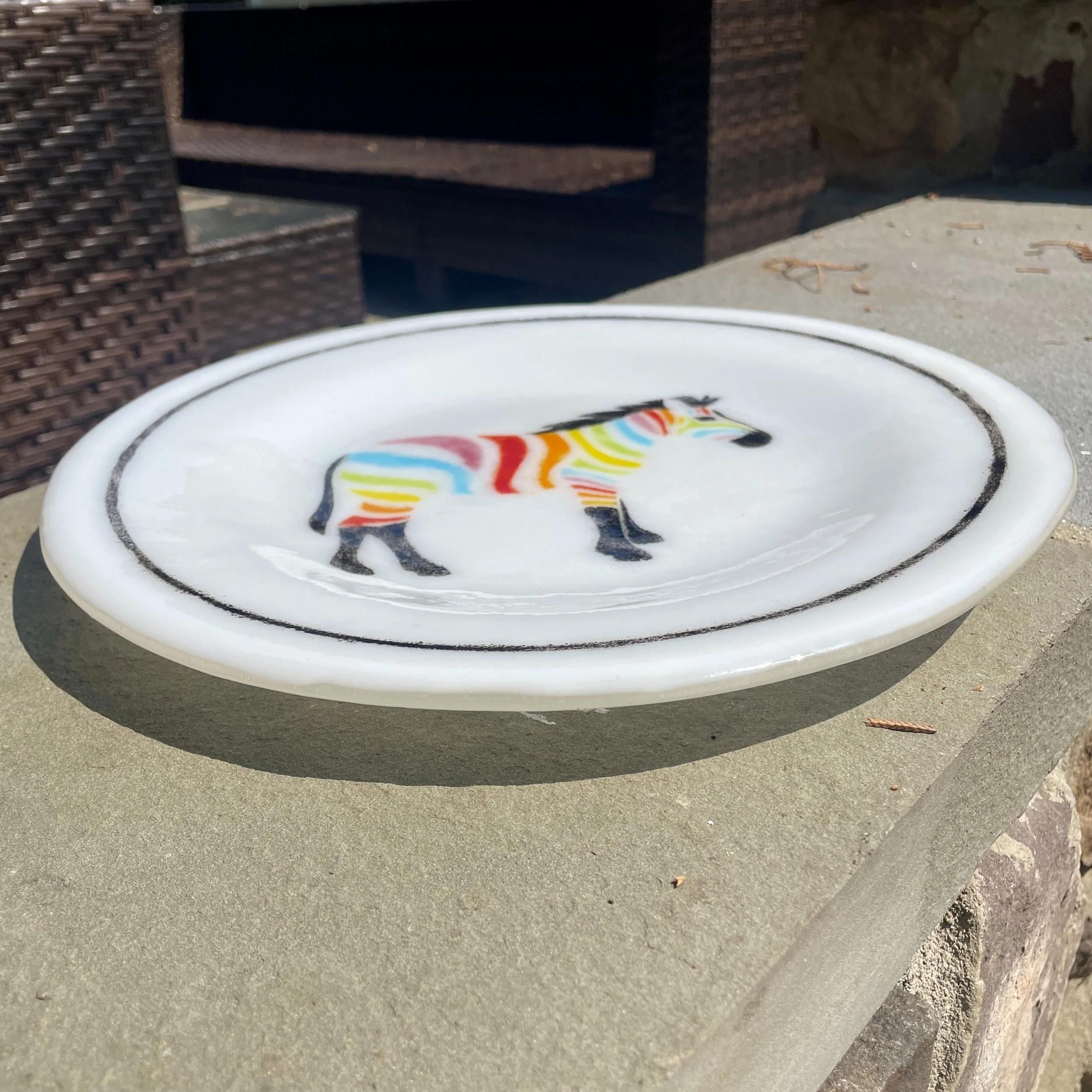 Rainbow Zebra Plate