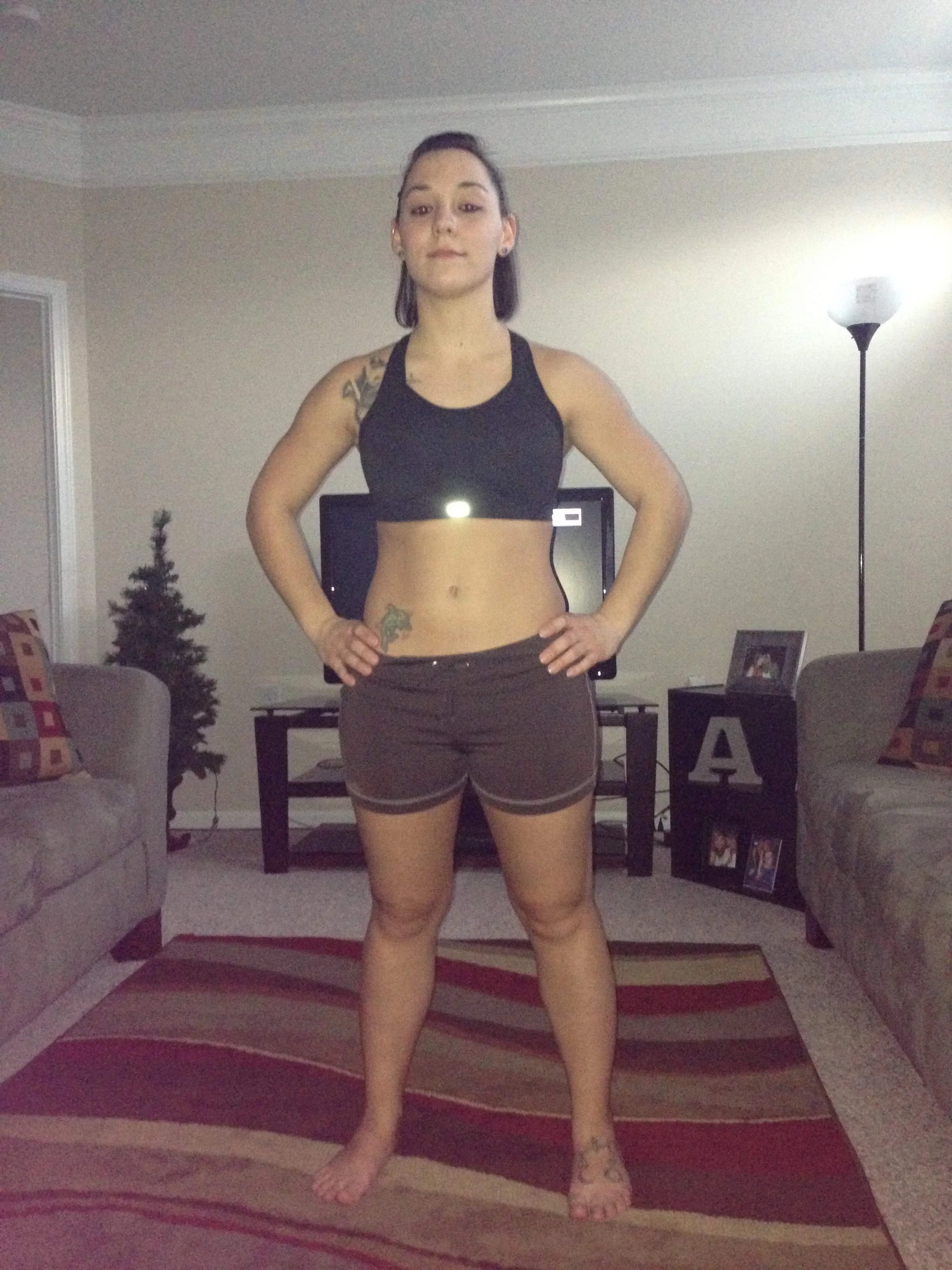 Coach Amanda before starting remote coaching with The Aerobic Powerbuilder — beginning her strength and confidence journey as a small business owner and mom.