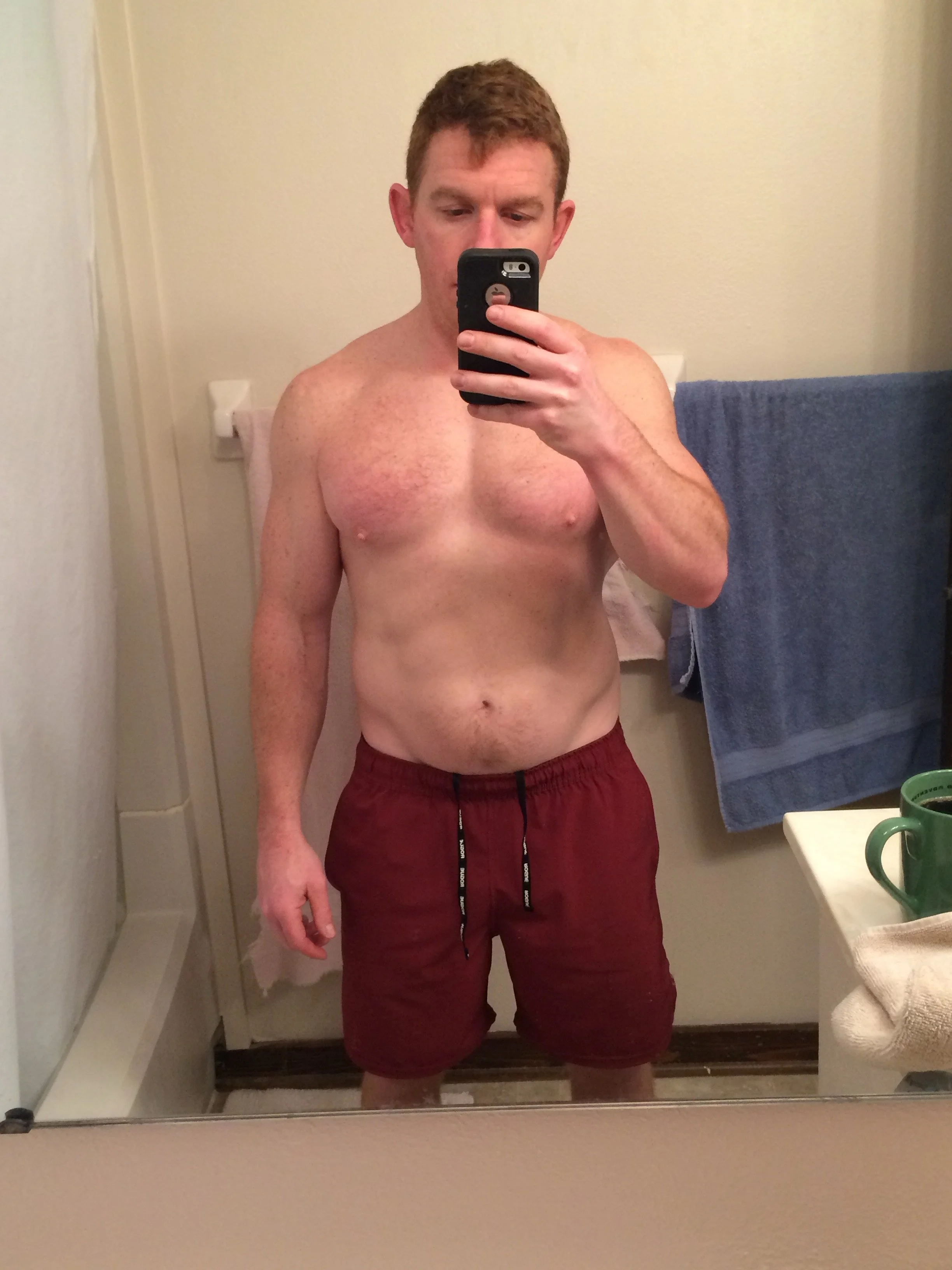Coach Ryan before starting remote coaching with The Aerobic Powerbuilder, prior to gaining 18 pounds of muscle in 3 months.