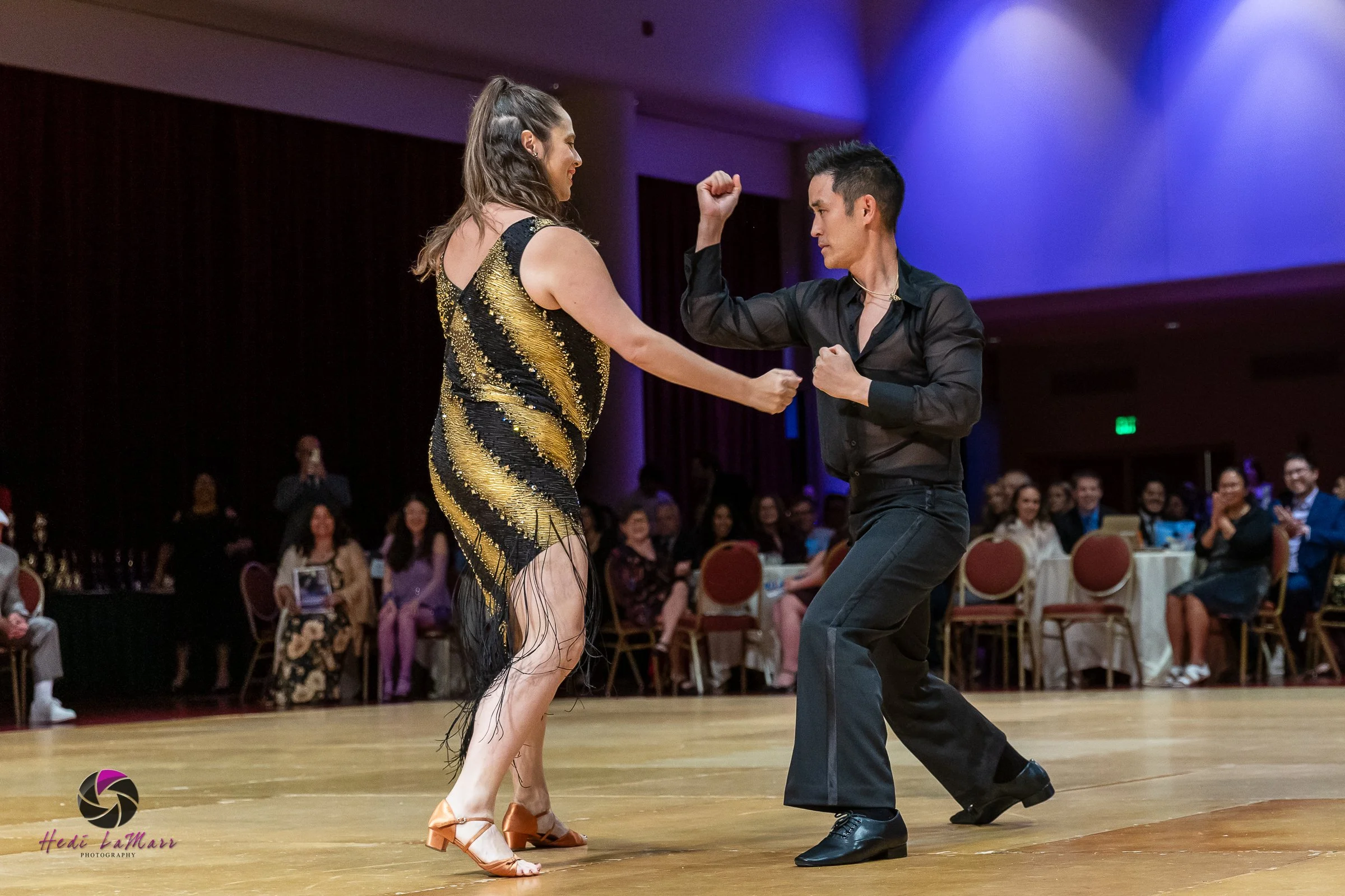 Mike Moh, 2026 Celebrity Dance Contestant and dance partner Jimena Irvis, show off his signature moves on the Rhumba 4 Rainbow dance floor at the 22nd annual gala