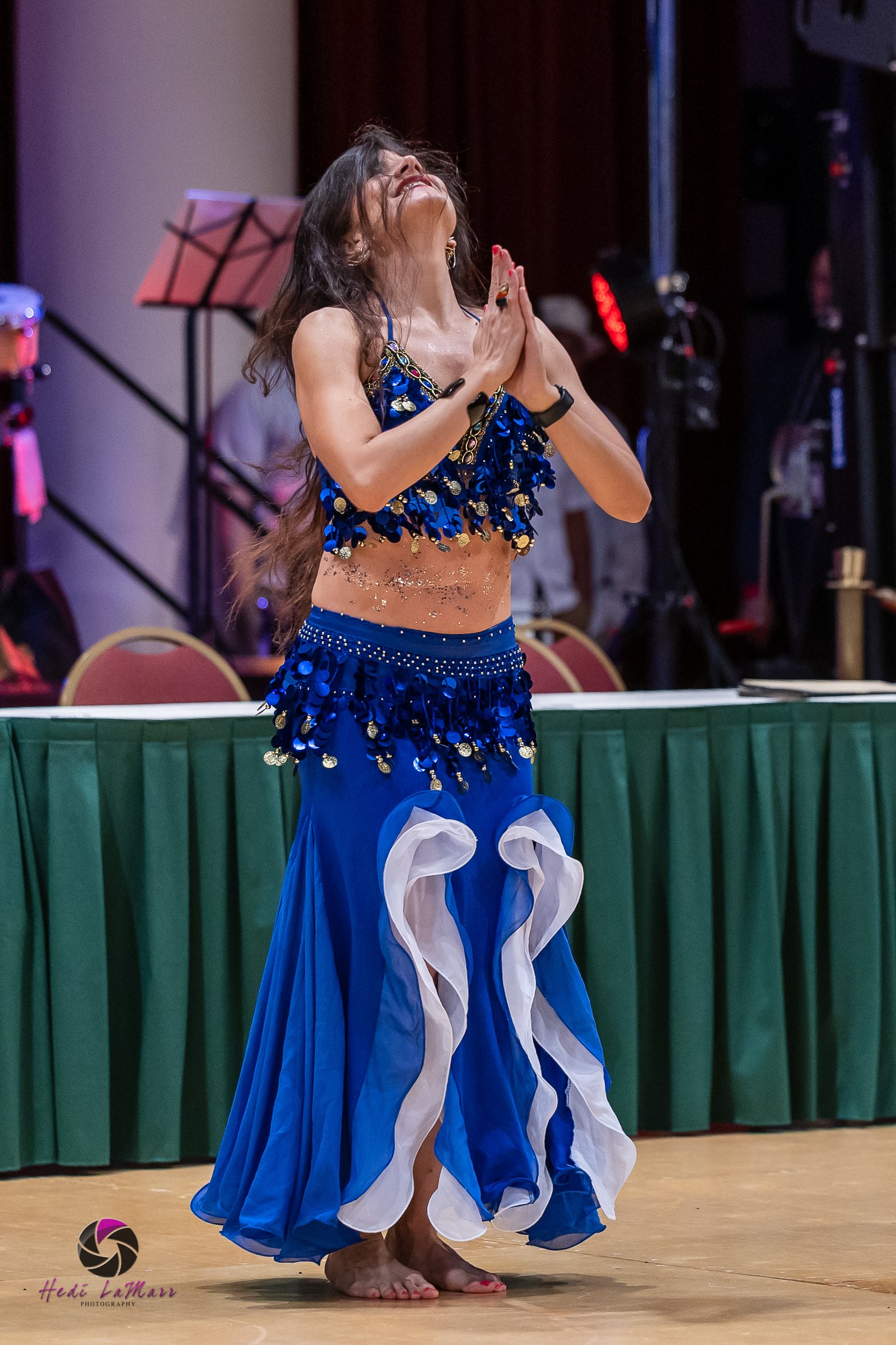 Angela Puerta, giving a Shakira-inspired performance, at the 22nd annual Rhumba 4 Rainbow gala