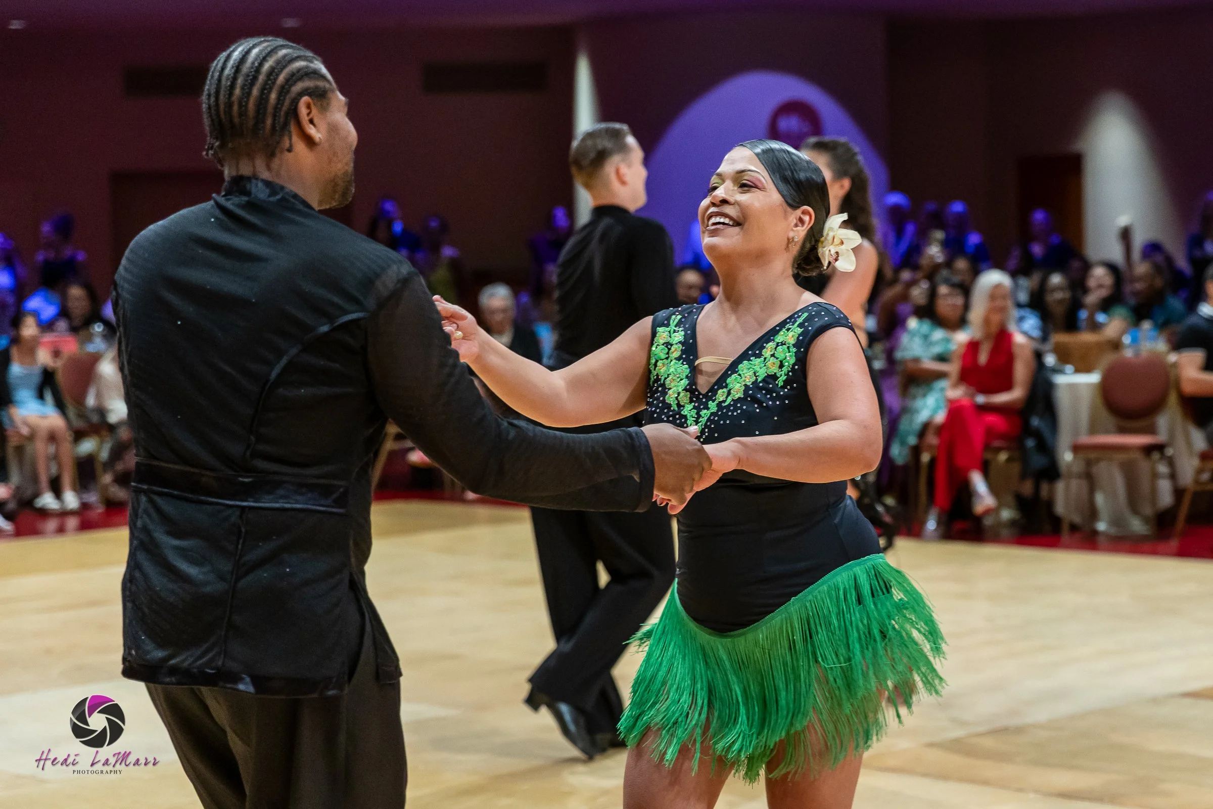 Maria Redmond and Yaunique Irvis dancing in the 2026 Celebrity Dance Competition Event at 22nd Annual Rhumba 4 Rainbow Gala
