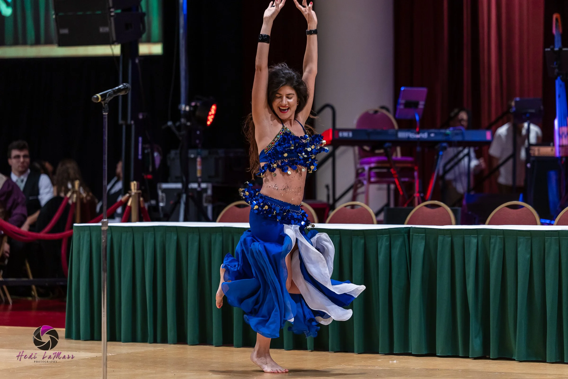 Angela Puerta, giving a Shakira-inspired performance, at the 22nd annual Rhumba 4 Rainbow gala