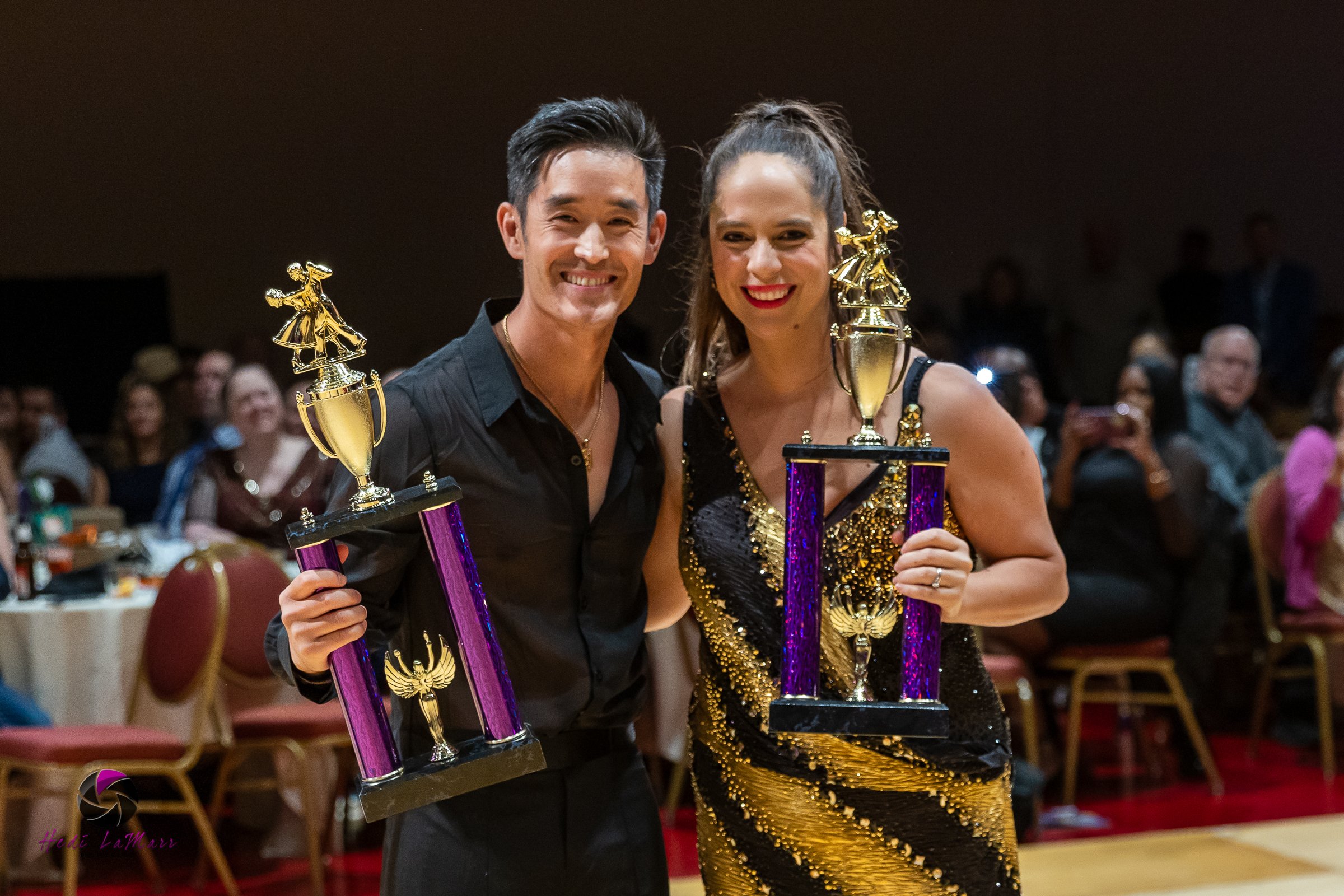 Mike Moh and dance partner Jimena Irvis of Arthur Marray Dance Studio, first place winners of the 2026 Celebrity Dance Competition Event at 22nd Annual Rhumba 4 Rainbow Gala