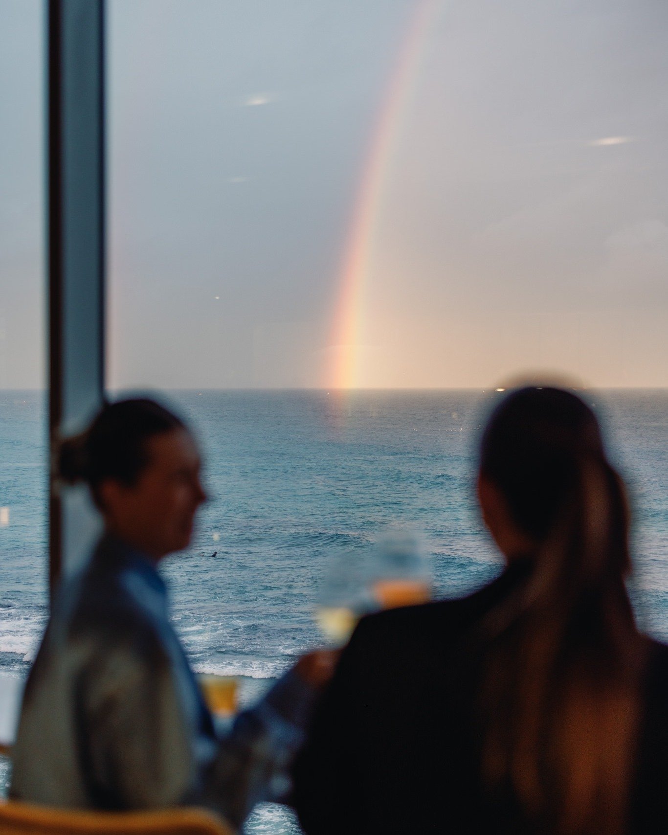 A view that is an absolute dream 🌈🥂#merewethersurfhouse