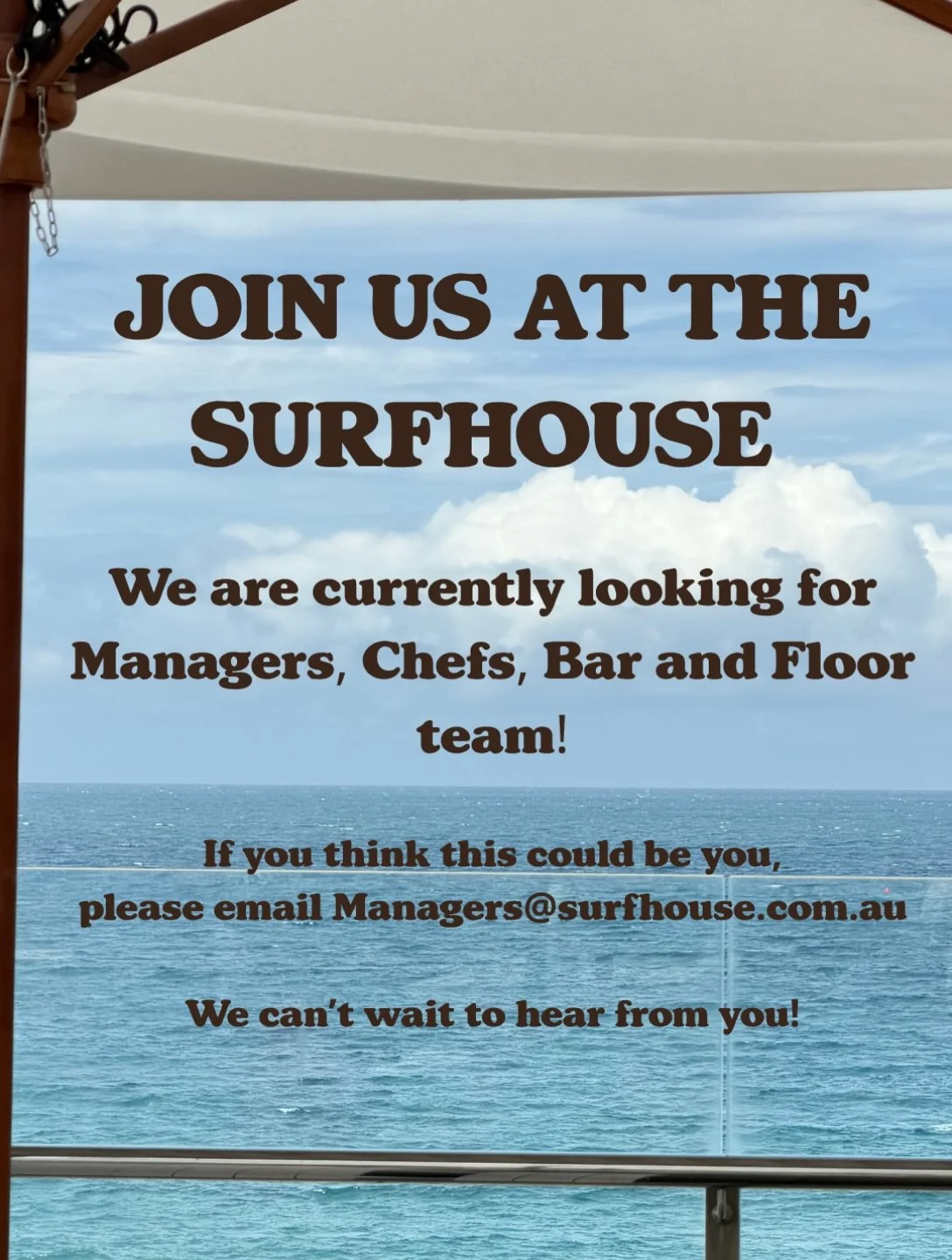 We&rsquo;re looking for passionate people to join our team! 

If you love working by the sea, being part of a great team and creating memorable experiences, we&rsquo;d love to hear from you.

Come and be part of something special!