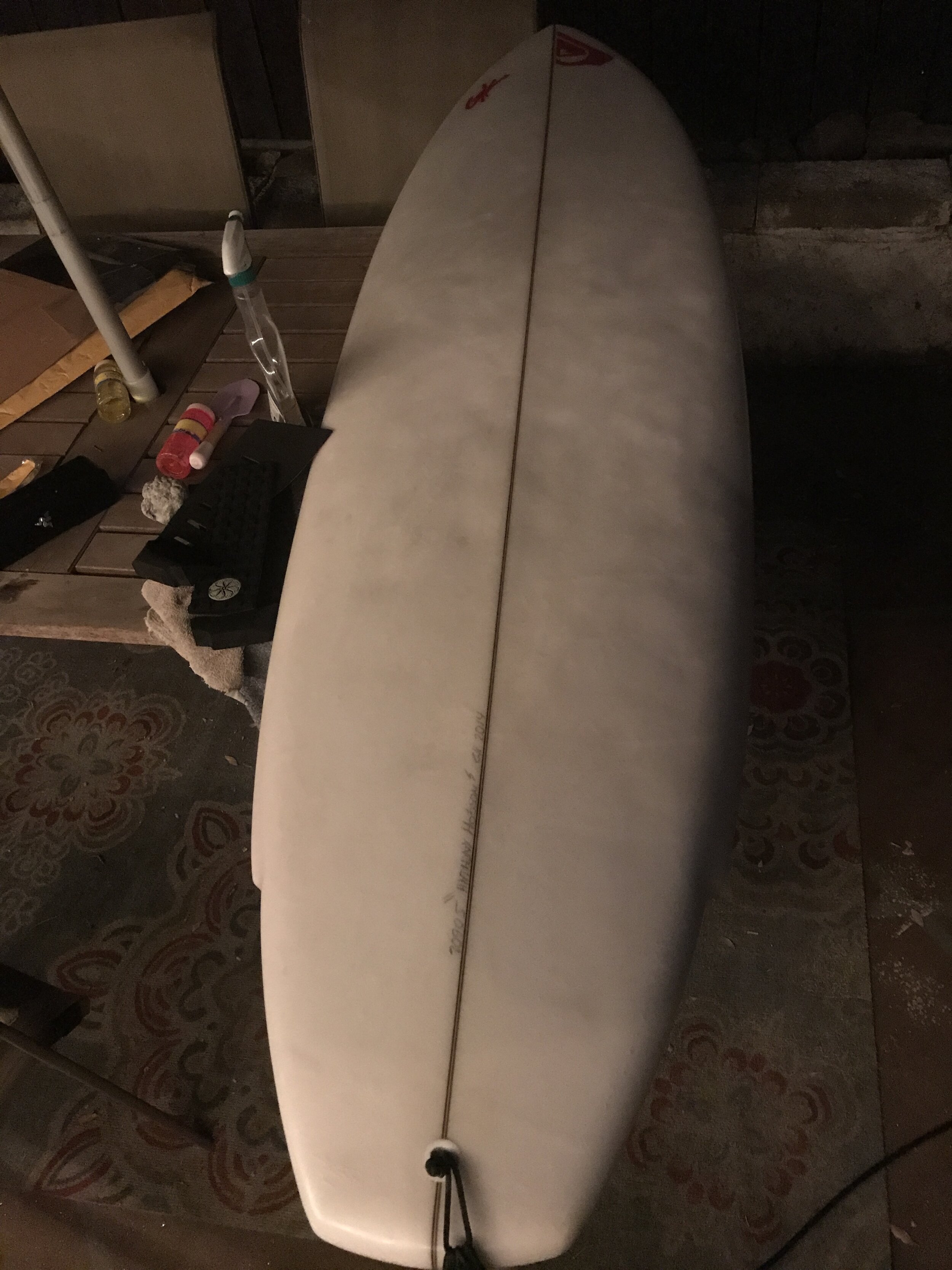 Surfboard before collision 