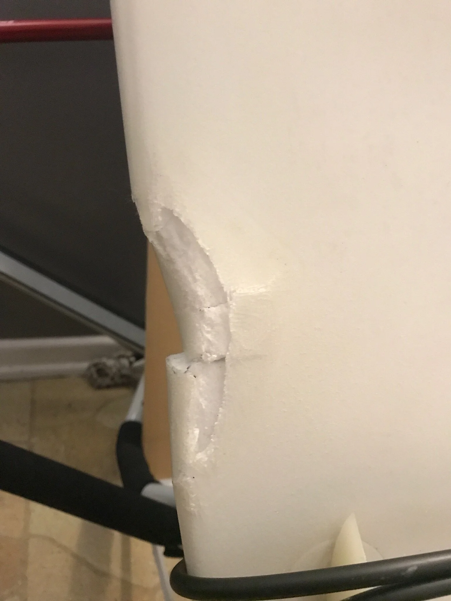 Surfboard after collison