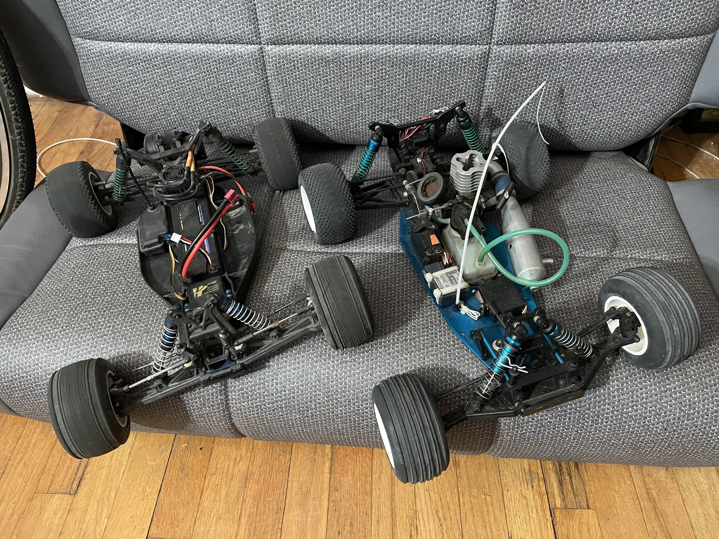 RC's: Electric [Left], Nitro (Nitromethane based Fuel) [Right]