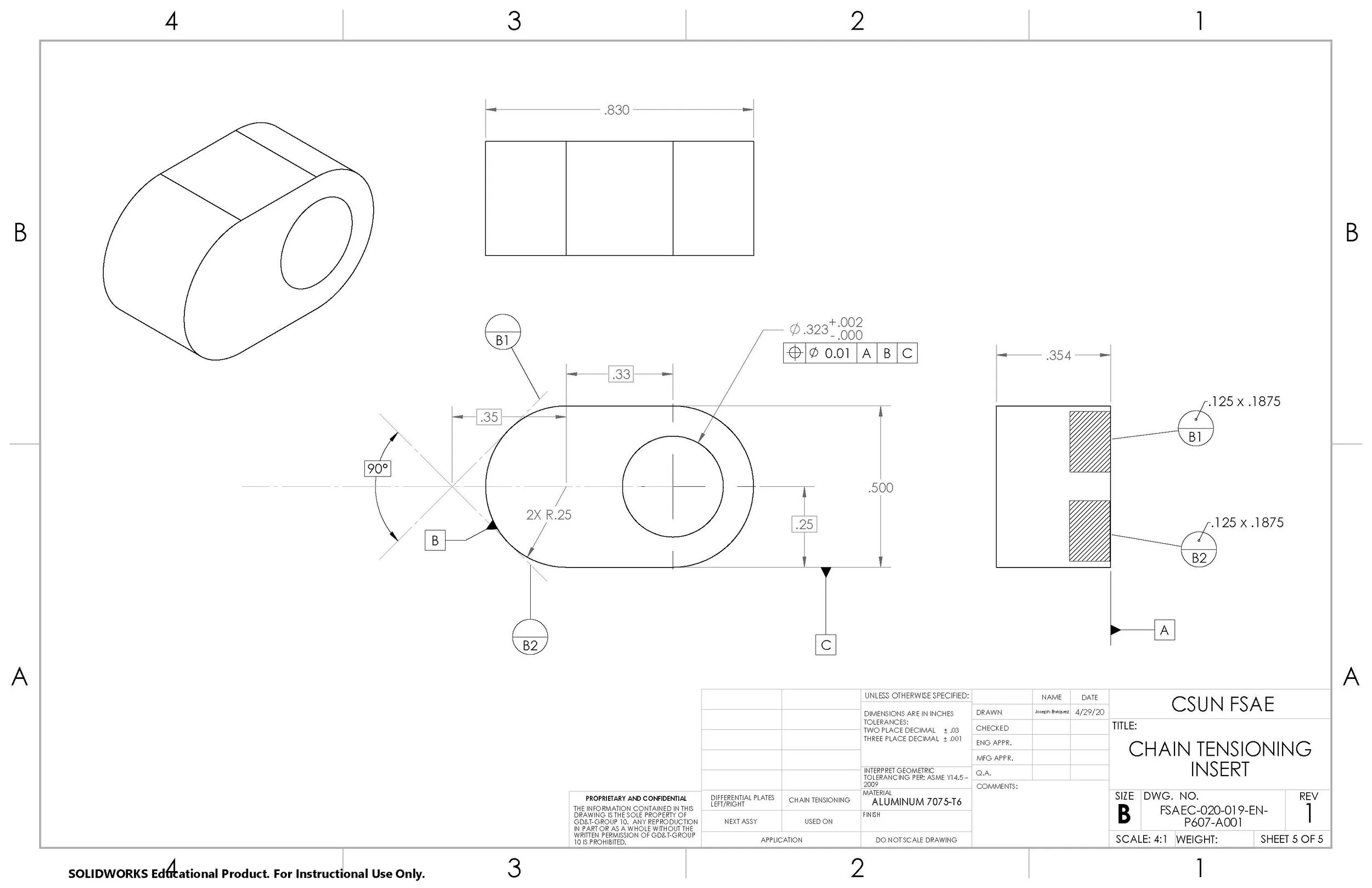 2020 Design: Chain Tensioning Inserts fit into the slots on the Left and Right Diff. Cage Plates. The holes provided by the Inserts mount the Diff. Cage Assembly to the chassis. But by manufacturing multiple Chain Tensioning Inserts with varying hole