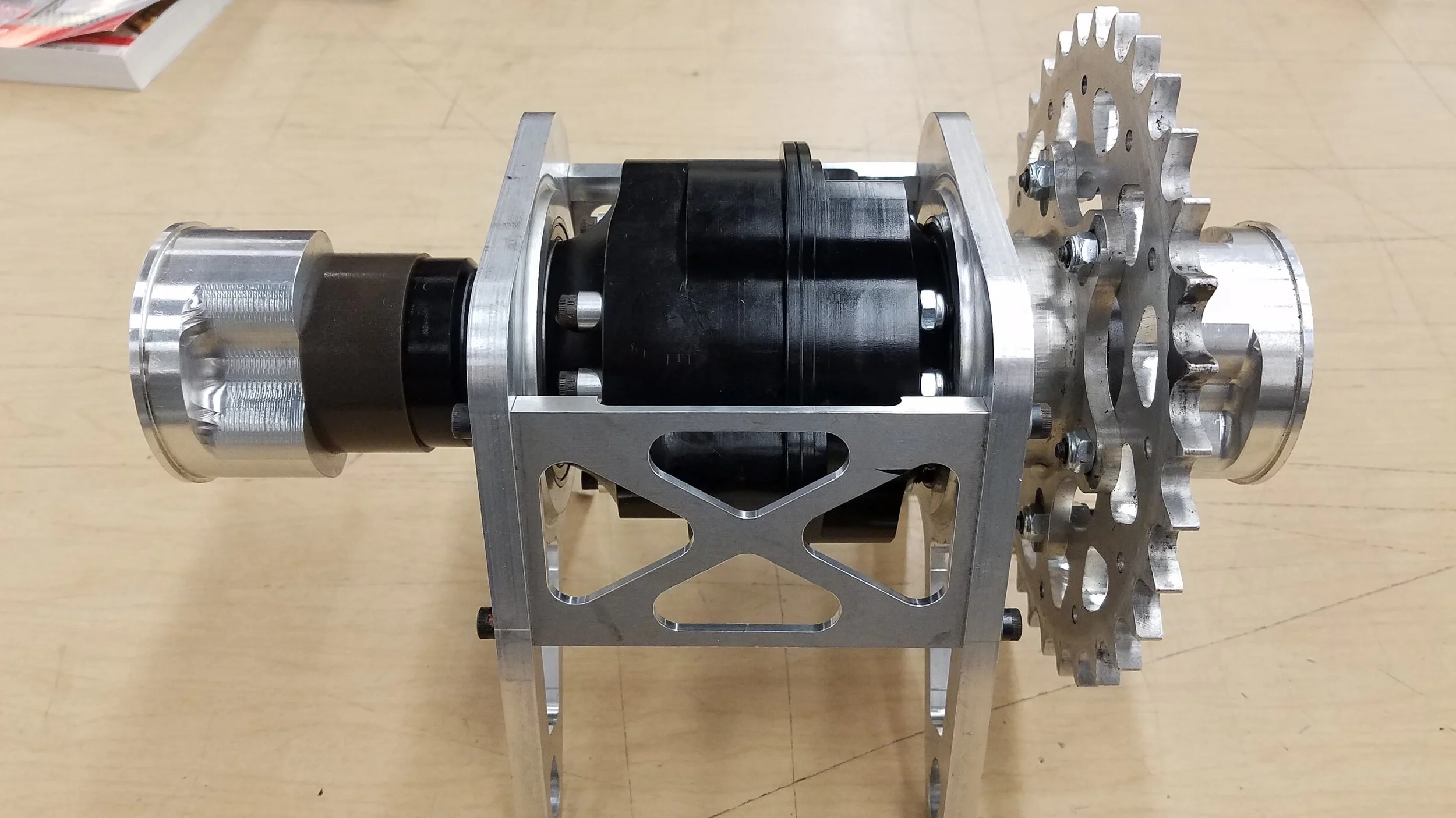 2019 - Main Drivetrain Assembly (Seen: Custom Designed Diff., Diff. Cage, Stub Axles, and Rear Sprocket)