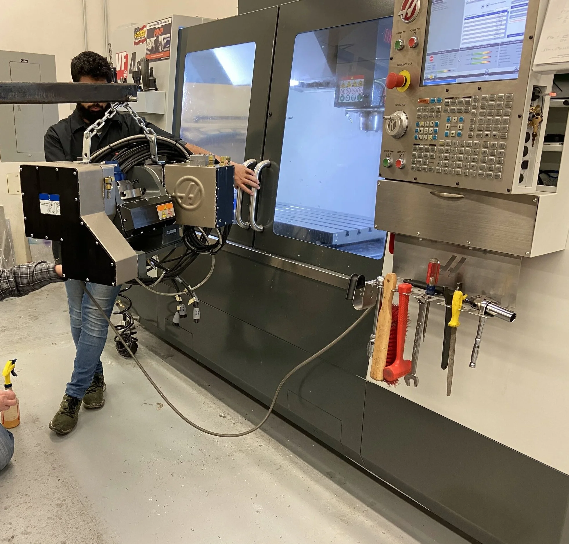 2020 - Swapping out the Trunion to do 5th-Axis machining.