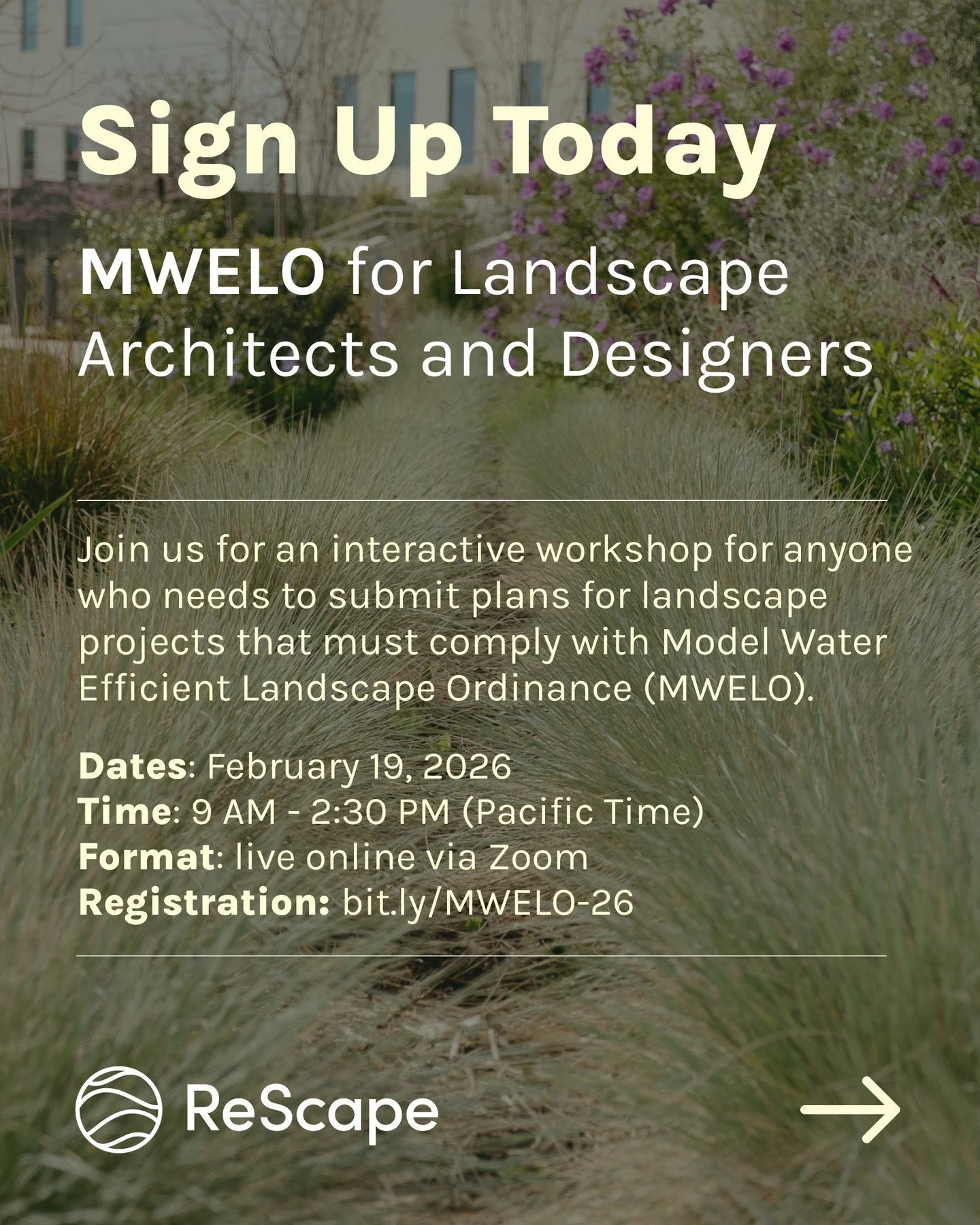The �MWELO for Landscape Architects and Designers workshop starts this week! Join us for an interactive 1 day workshop for anyone who needs to submit plans for landscape projects that must comply with Model Water Efficient Landscape Ordinance (MWELO)