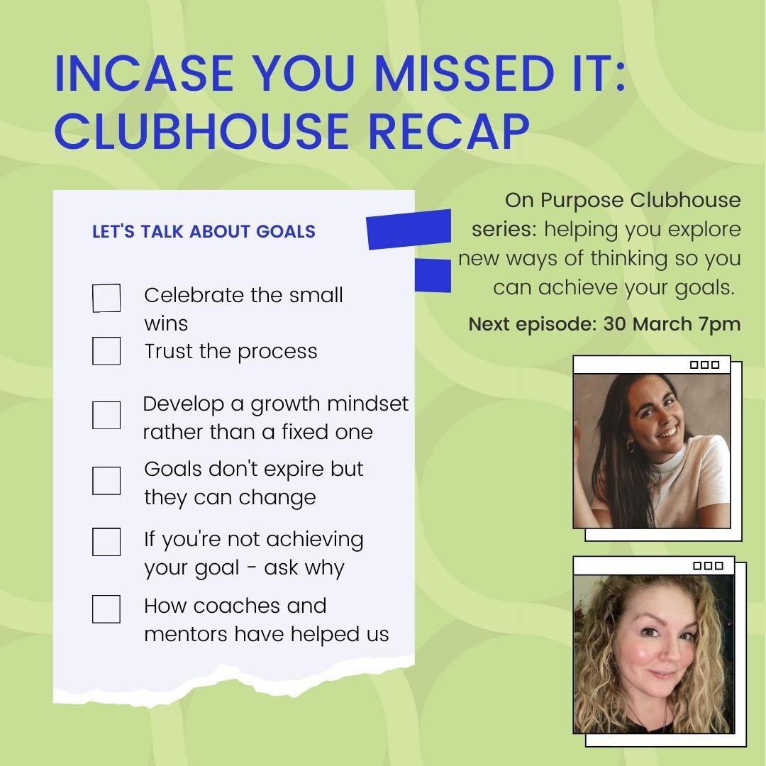 Don't get FOMO - here's some of the highlights from the first episode of our Clubhouse series last night. ⁠
⁠
Lisa (aka @fromdreamtoplan) and I had SO much fun hosting the room last night and we were really pleased that we had some lovely ladies join