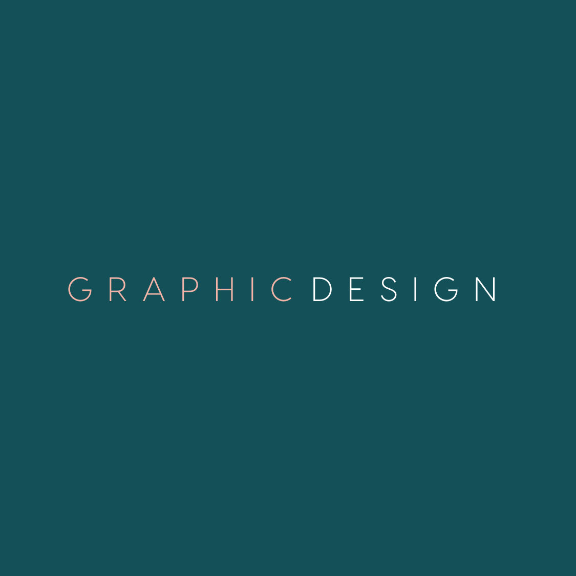 Graphic design cover with dark teal background and the words 'GRAPHIC DESIGN' in light pink and white text.