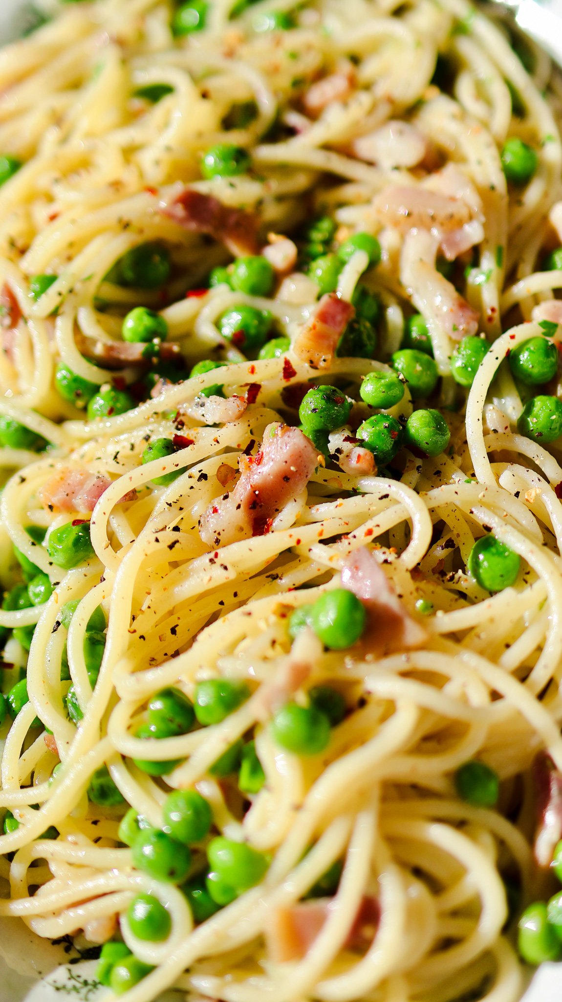 Pasta with Peas and Pancetta